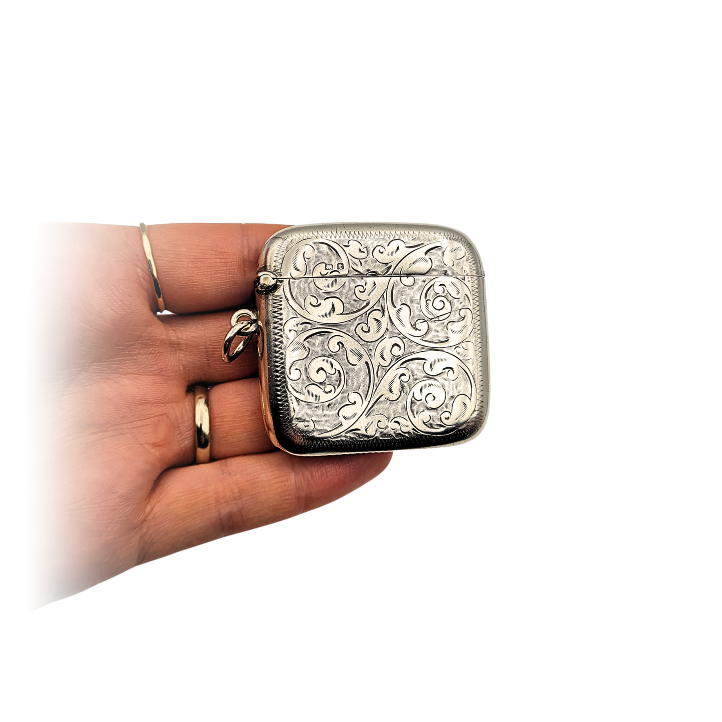 Antique Silver Vesta Case Birmingham 1918 J.C Ltd Match Holder