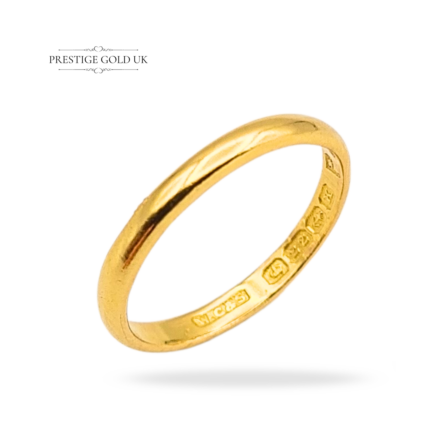 22ct Gold Wedding Band, Birmingham 1934, UK J US 5 1/4
