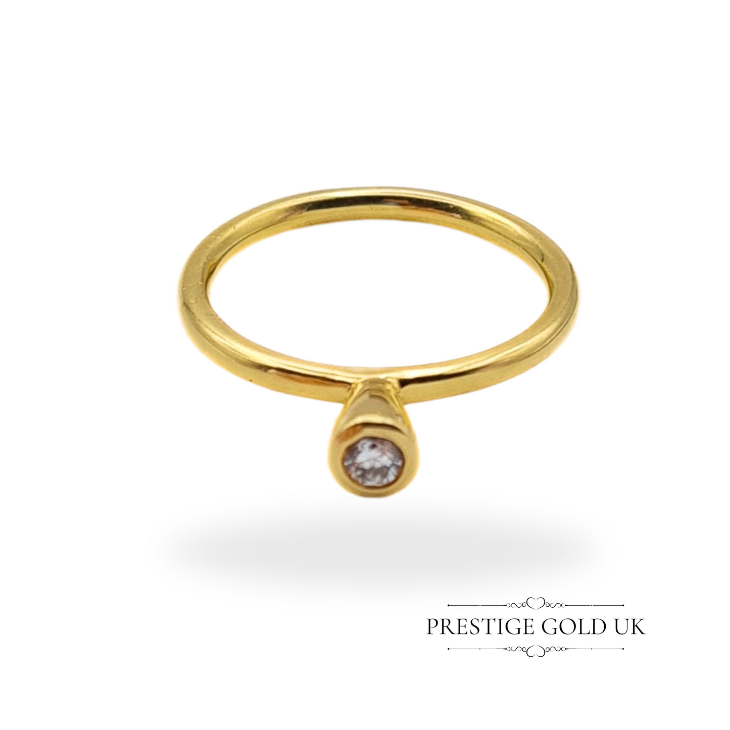Vintage 18ct Gold Bezel Set Diamond Solitaire Ring