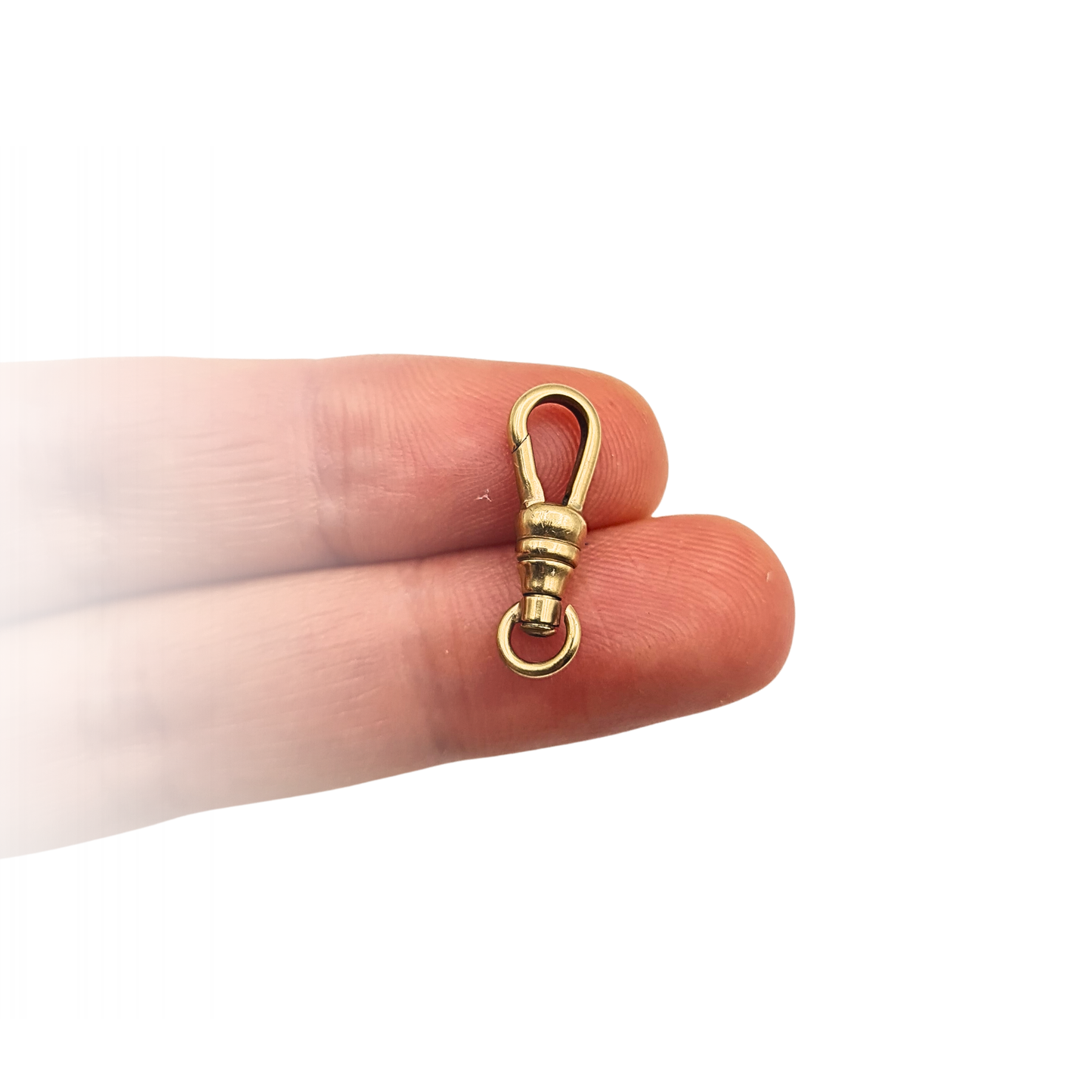 Vintage 9ct Yellow Gold Swivel Dog Clip Clasp, Albert Chain Fob Connector