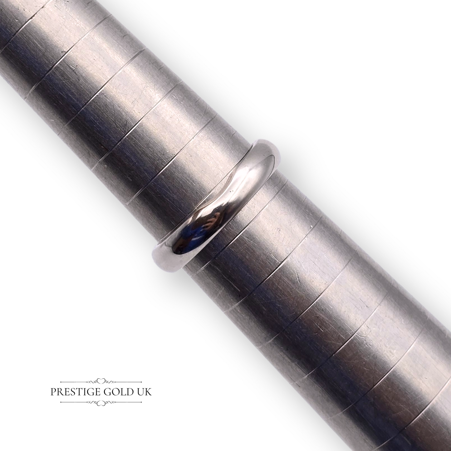 Chunky Notched Platinum Wedding Band, Solid Platinum Band, UK L 1/2 US 6