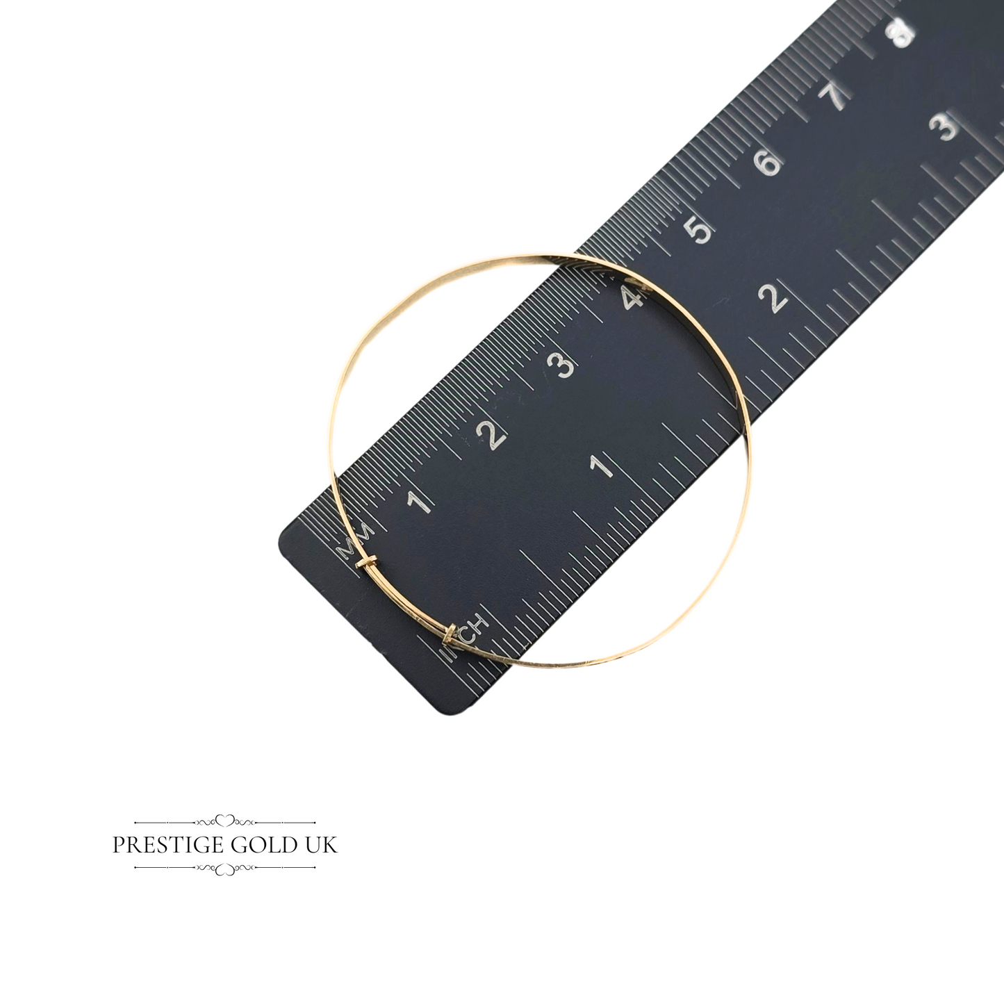 4 3/4" Vintage 9ct Gold Baby Bangle, (12.5cm), 3mm Wide, Embossed Child's Toys Design, Christening Gift, Adjustable Gold Bracelet