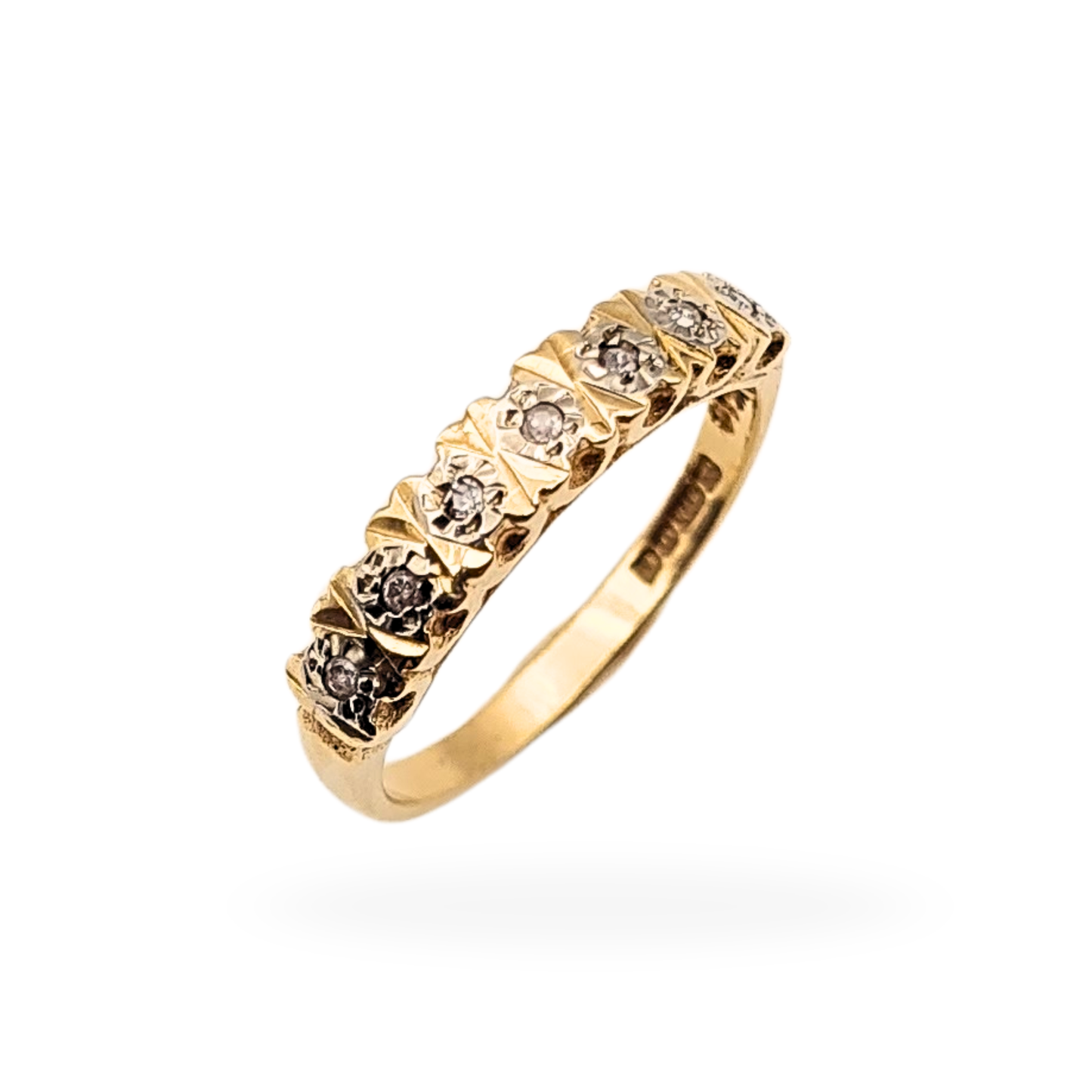 9ct Gold Diamond Ring, Birmingham 1979, UK L 1/2 US 6