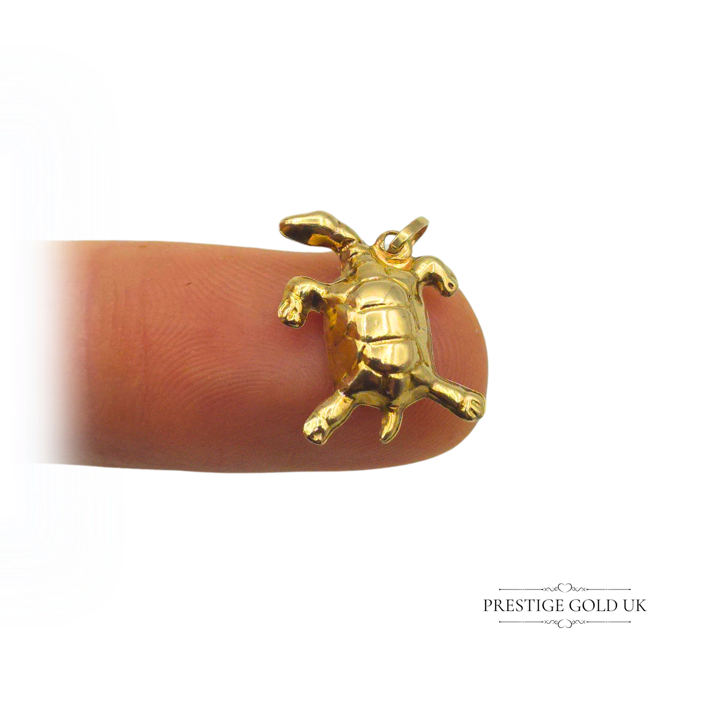 Tiny 14ct Gold Sea Turtle Charm, Vintage Petite Ocean Lover Pendant Gift