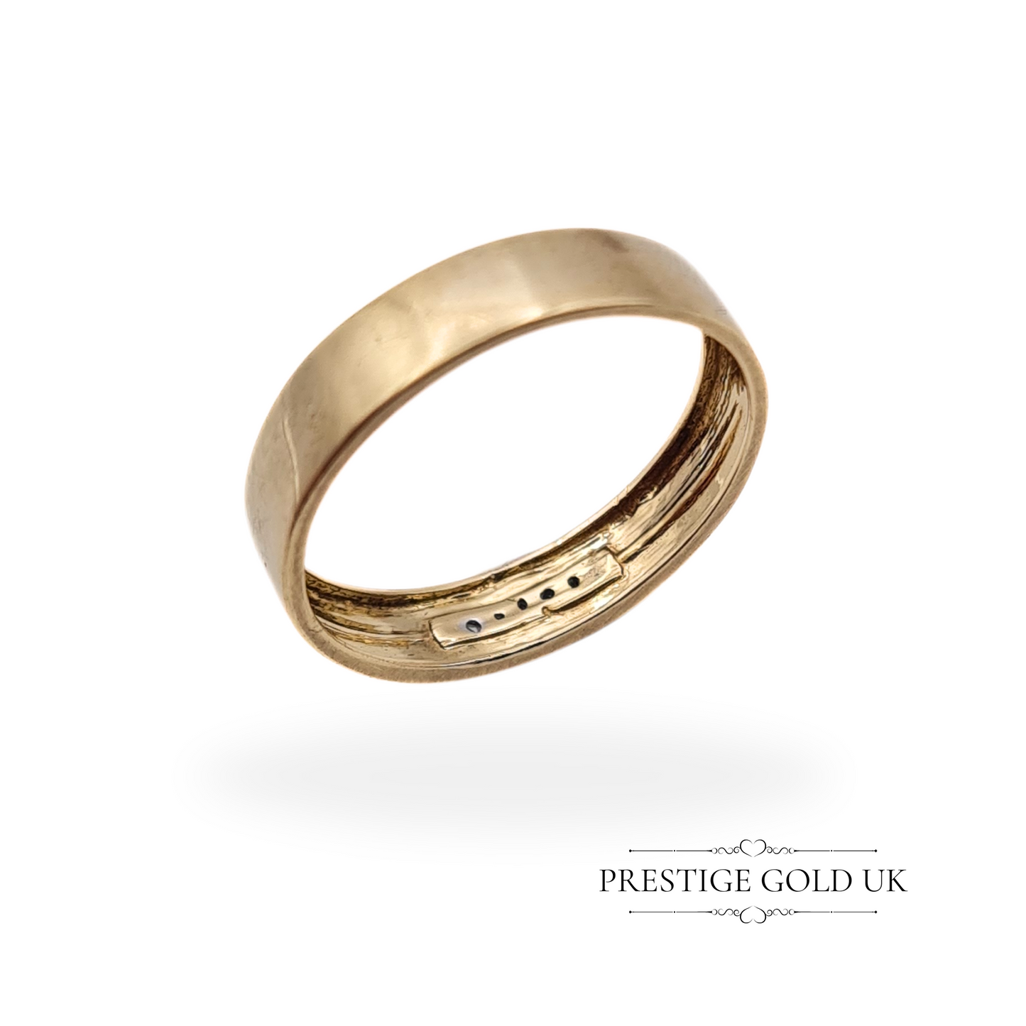 9ct Gold Diamond Band Ring, 4mm Wide, UK M 1/2 US 6 1/2 Euro 53