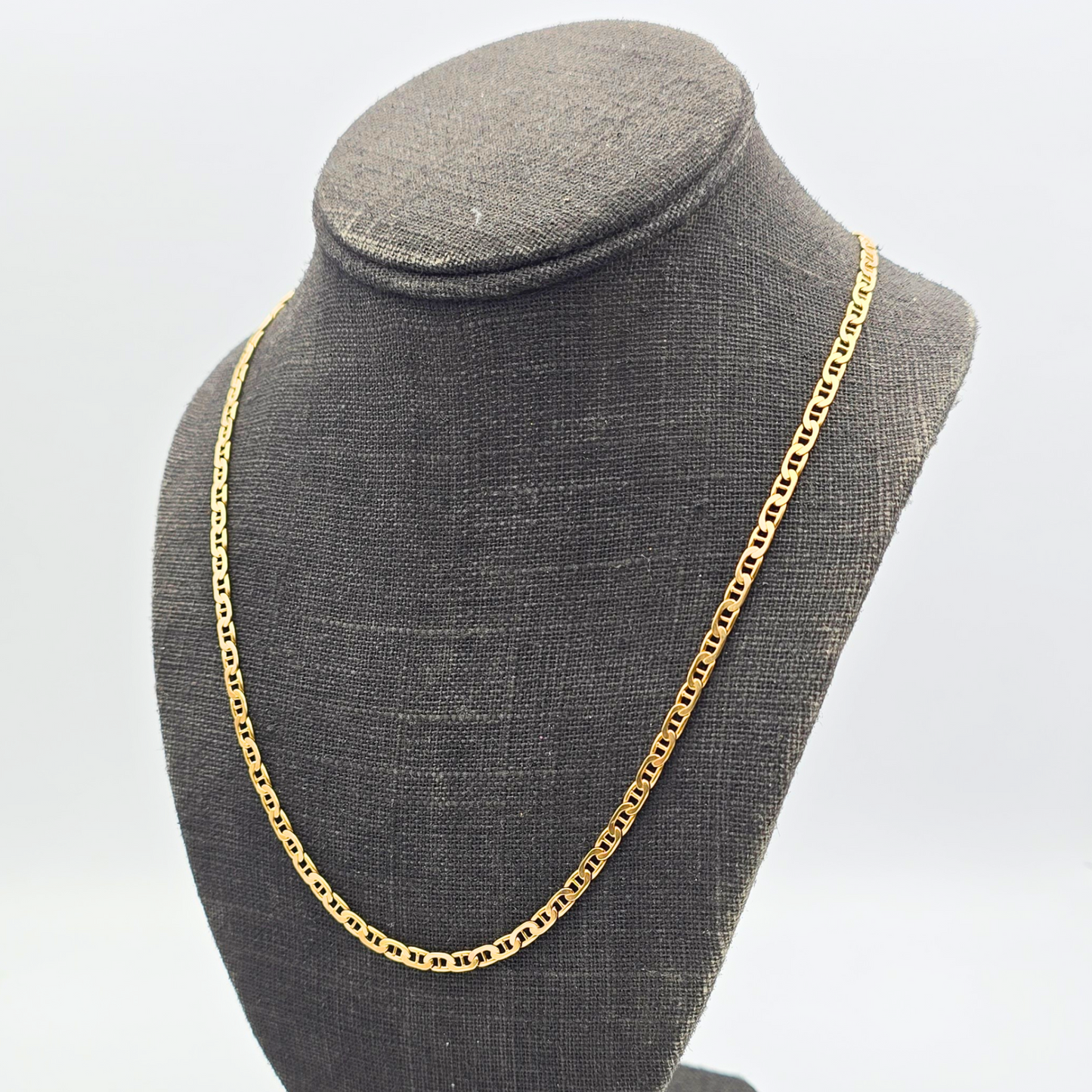 20 1/2" Long Large 9ct Heavy Gold Anchor Chain Necklace Lobster Clasp