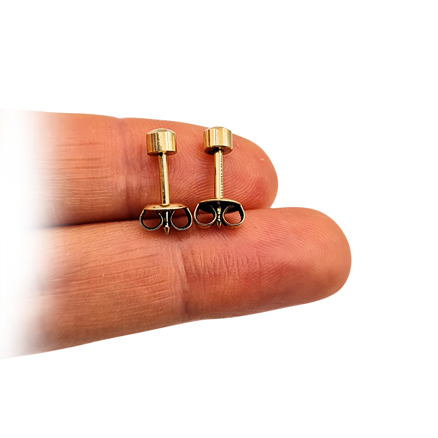 9ct Gold Faceted Dome Stud Earrings 4mm Hallmarked
