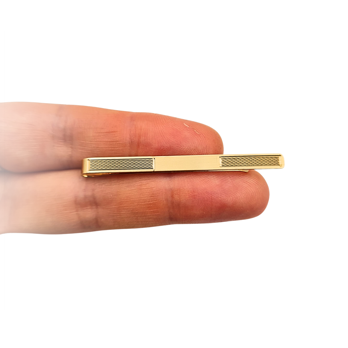 9ct Yellow Gold Tie Slide Tie Clip Hallmarked Birmingham 1988 Textured 50mm
