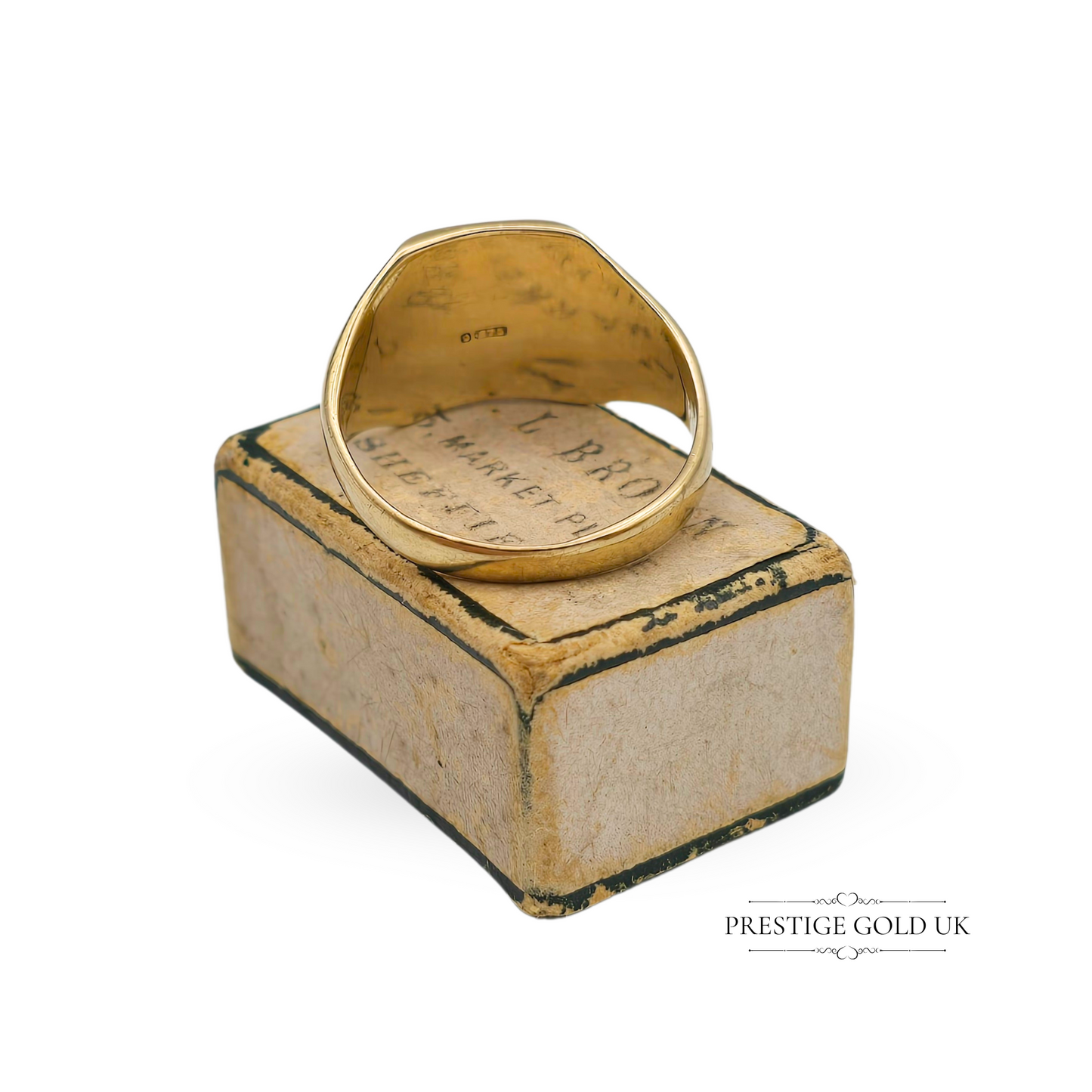 9ct Gold Signet Square Ring, Hallmarked London 1961, UK M 1/2 US 6 3/4