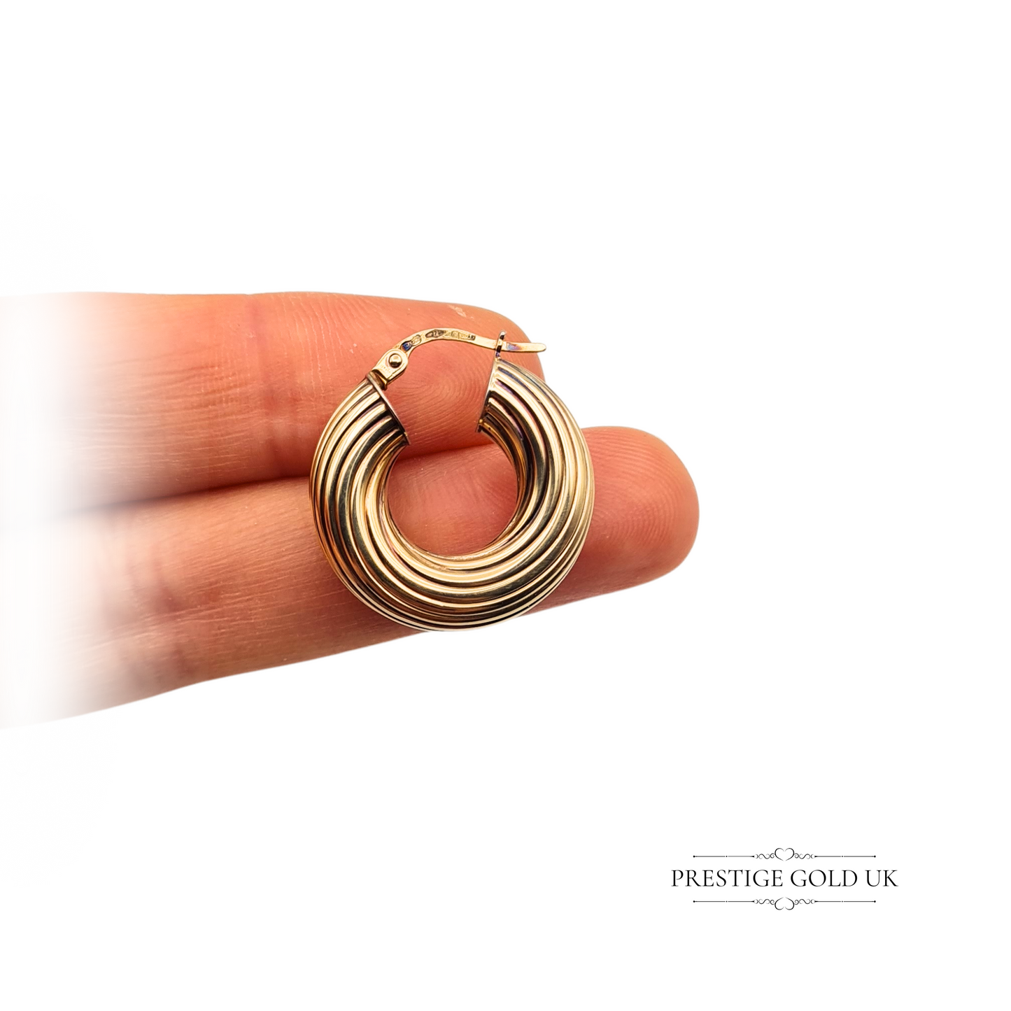 Quality 9ct Rose Gold Woolmark Stud Earrings, Large Lovers Knot / Celtic Stud