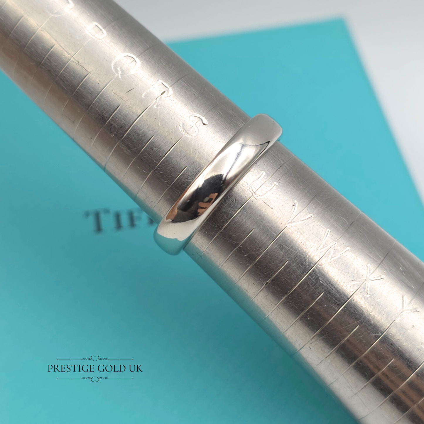 Platinum Tiffany & Co Wedding Ring, UK T 1/2 US 10, Professionally Refurbished