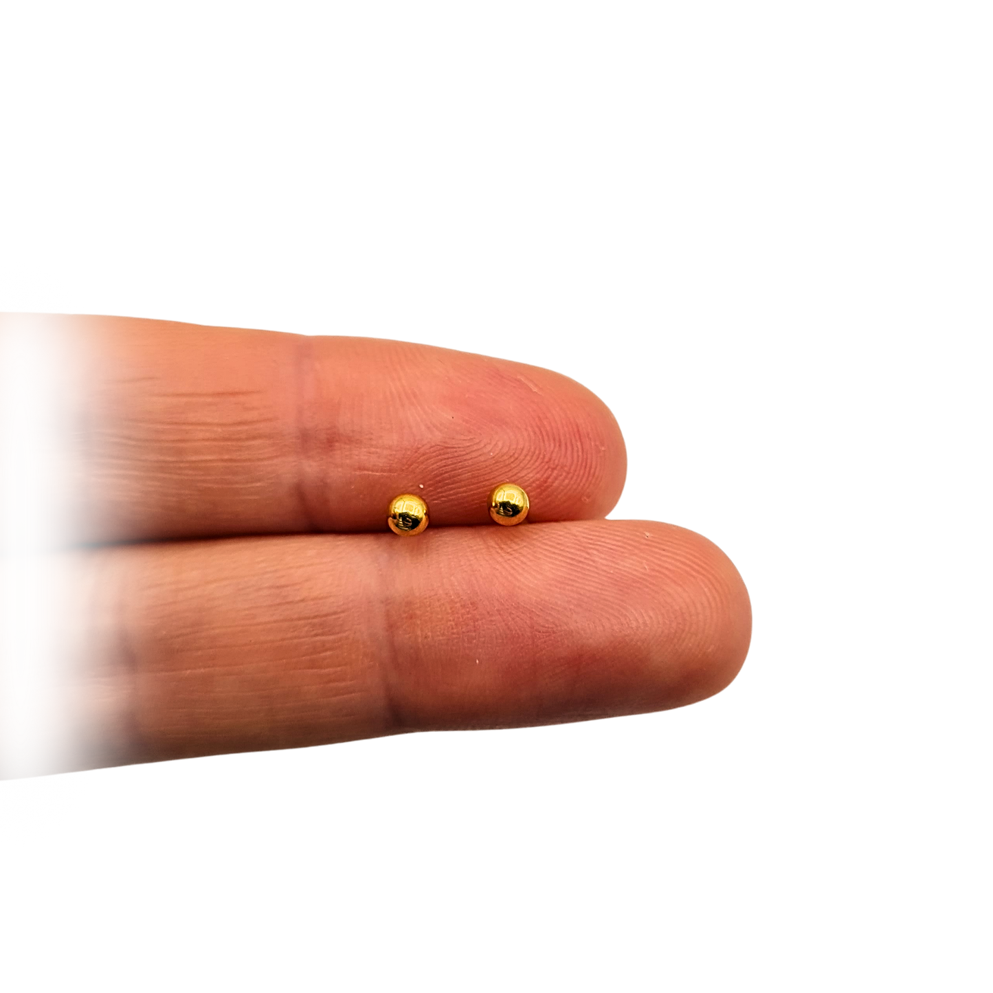 9ct Yellow Gold Ball Stud Earrings, 375 Hallmarked