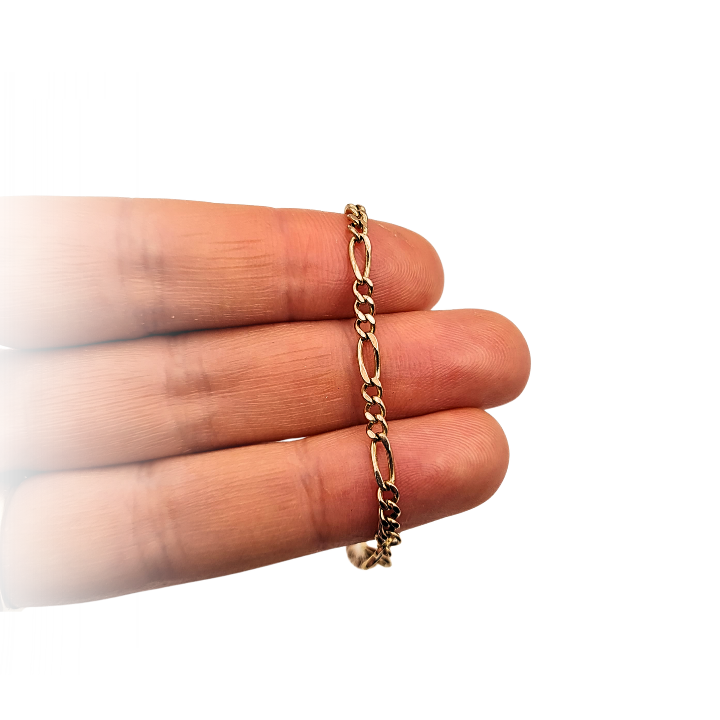 6 3/4 Rose Gold Figaro Bracelet, 18cm, Fully Hallmarked