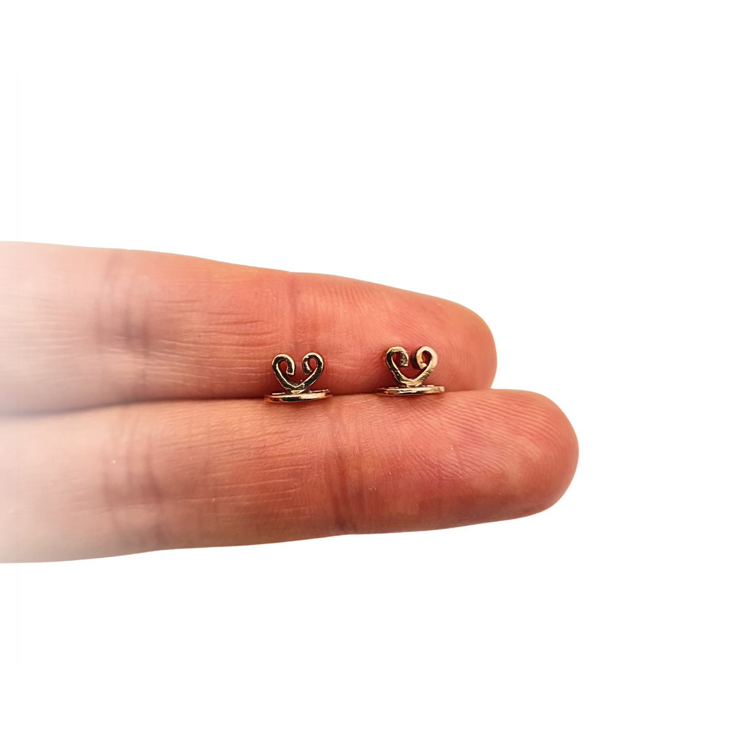 14ct Rose Gold Heart Butterfly Earring Backs Pair Scroll Backs