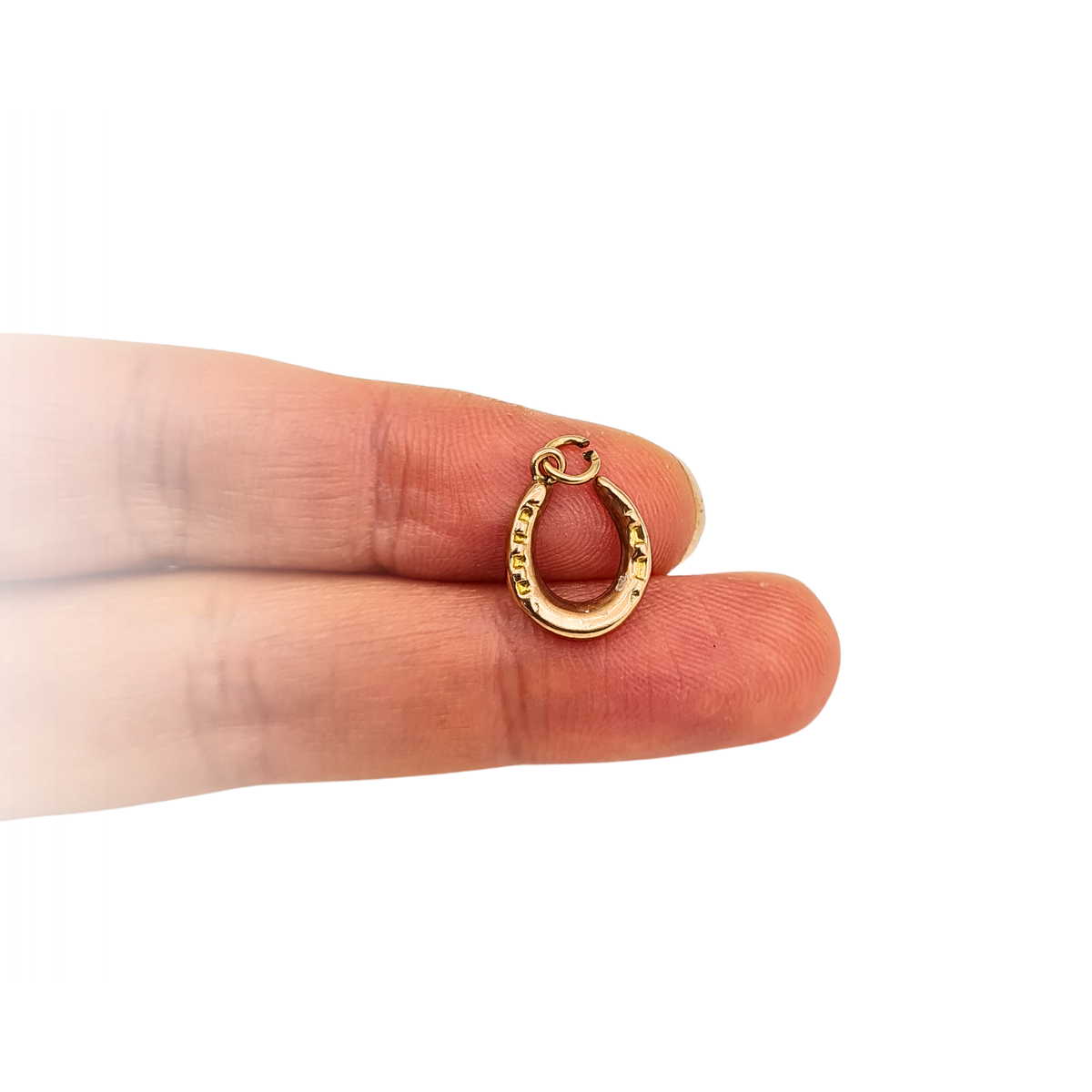 9ct Rose Gold Horseshoe Charm Tiny Lucky Pendant