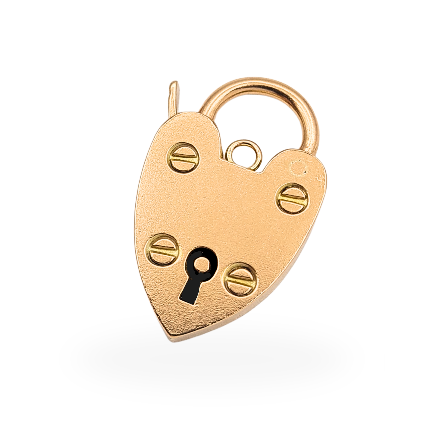 Large 9ct Rose Gold Heart Padlock Clasp Antique 24mm Solid Gold JG&S