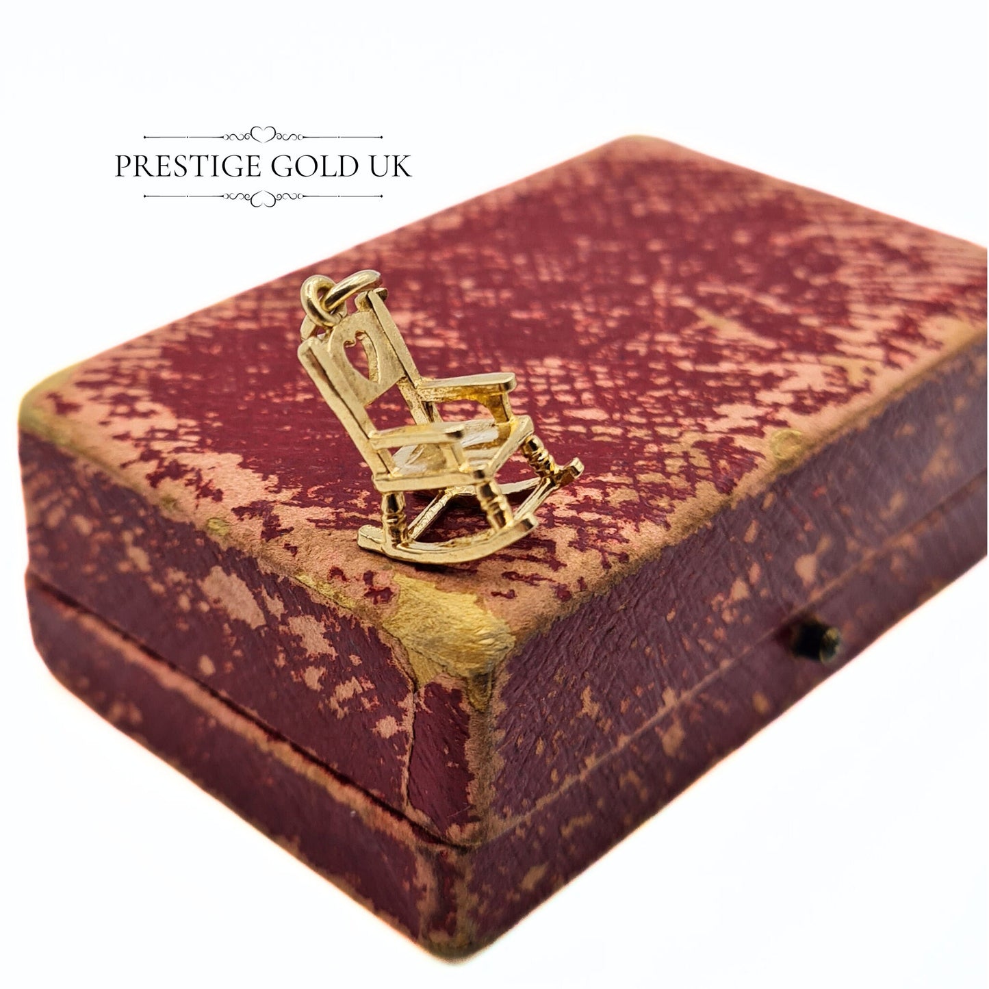 Vintage Gold Rocking Chair Charm