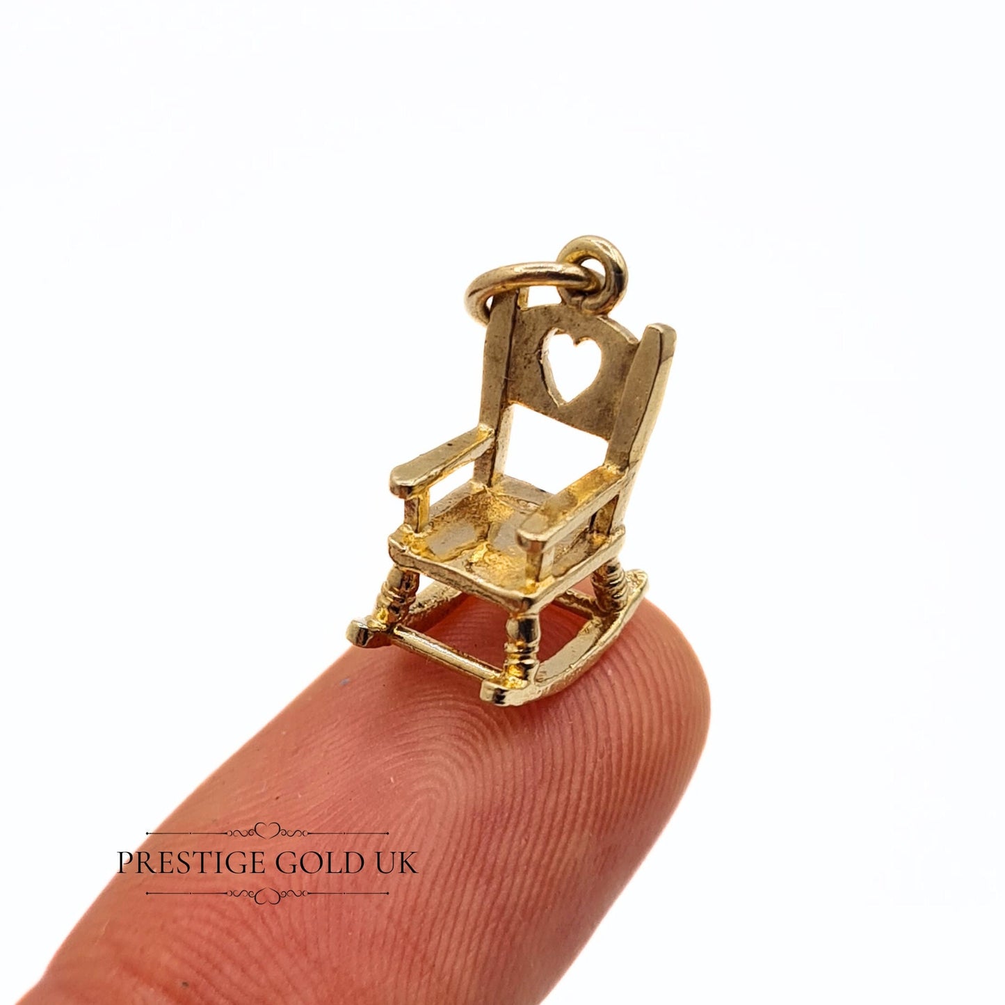 Vintage Gold Rocking Chair Charm