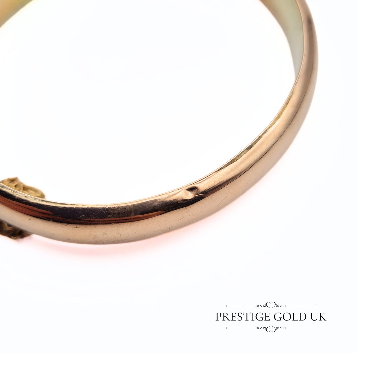 Antique Edwardian Rose Gold Engraved Hinged Bangle