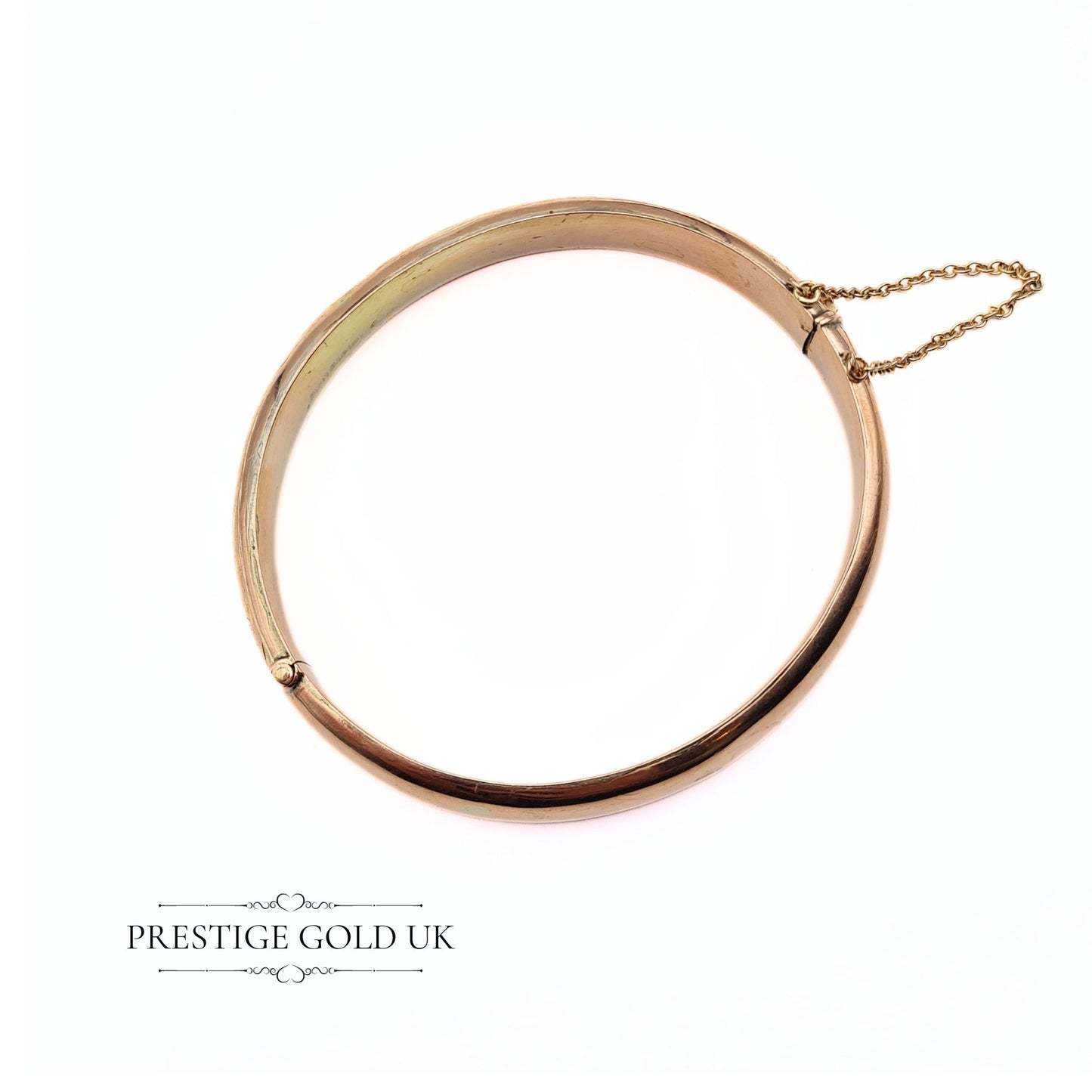 Antique Edwardian Rose Gold Engraved Hinged Bangle