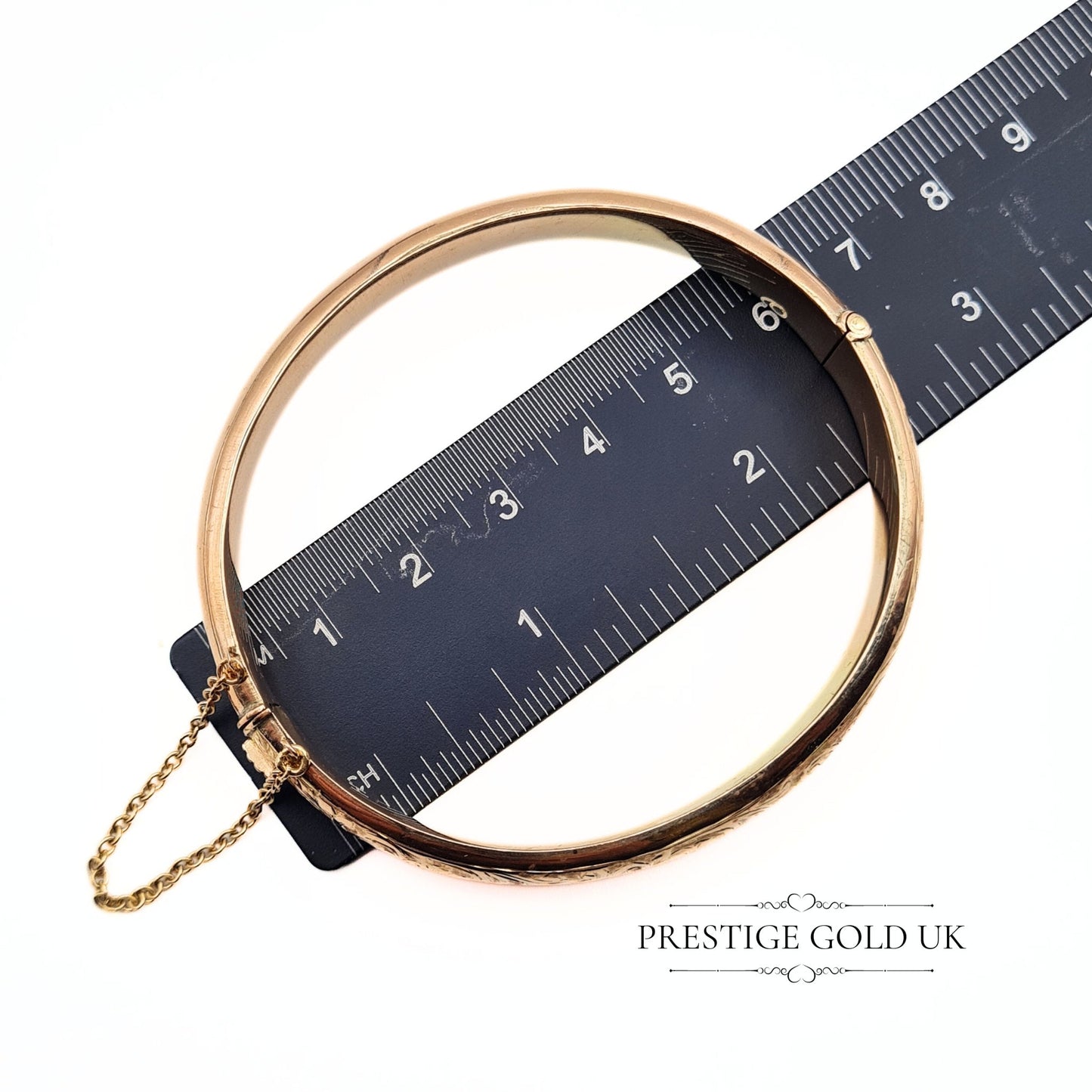 Antique Edwardian Rose Gold Engraved Hinged Bangle