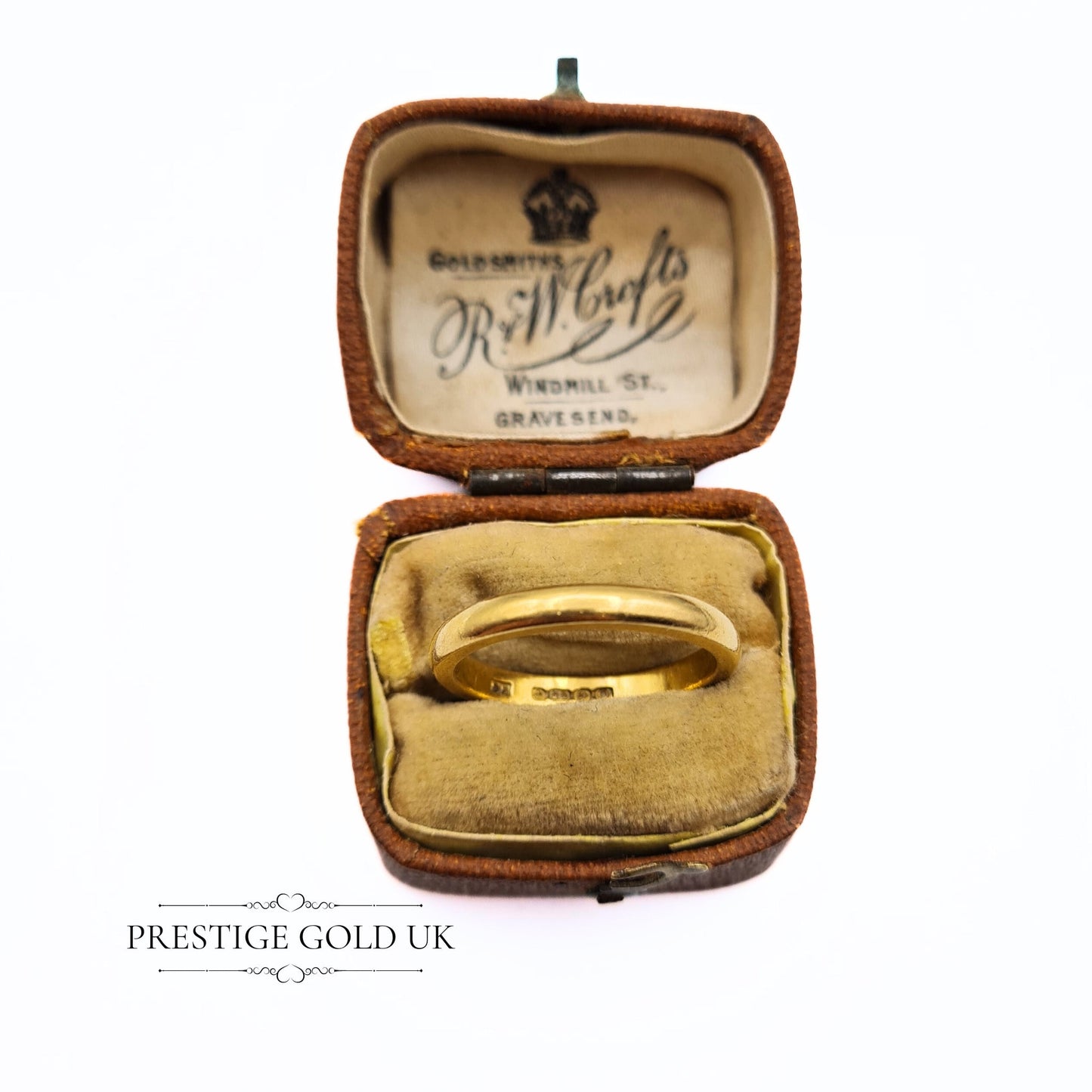 Antique 22ct Gold Wedding Ring - 2.5mm Wide - Size UK M, US 6 1/4, Euro 52.5