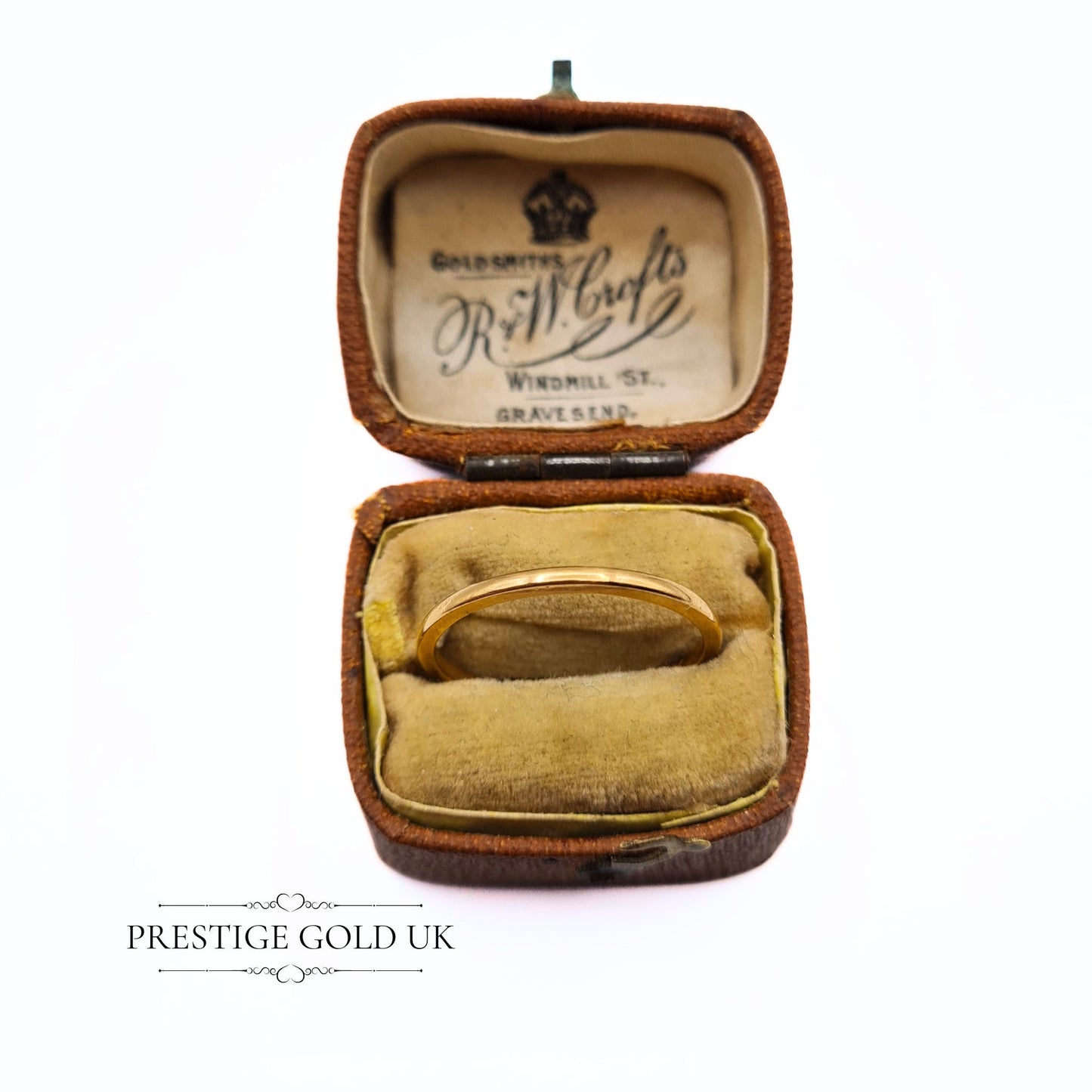 Vintage Dainty Gold Wedding Ring 22ct - 1930's Small Plain Vintage Gold Band - 1.5 mm Wide - Size UK P - US 7 1|2 - Euro 56