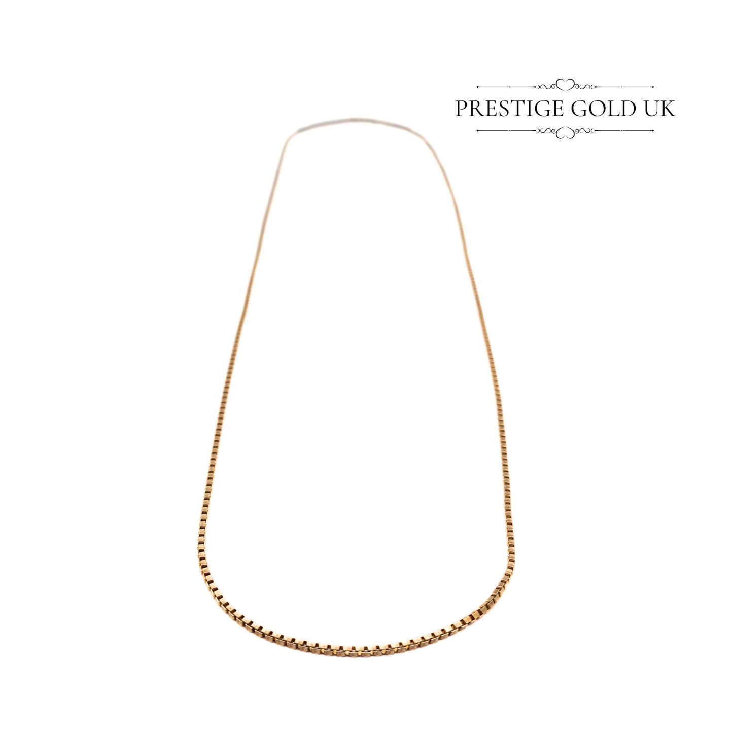 Vintage 9ct Rose Gold Box Chain Necklace - 24" / 61 cm