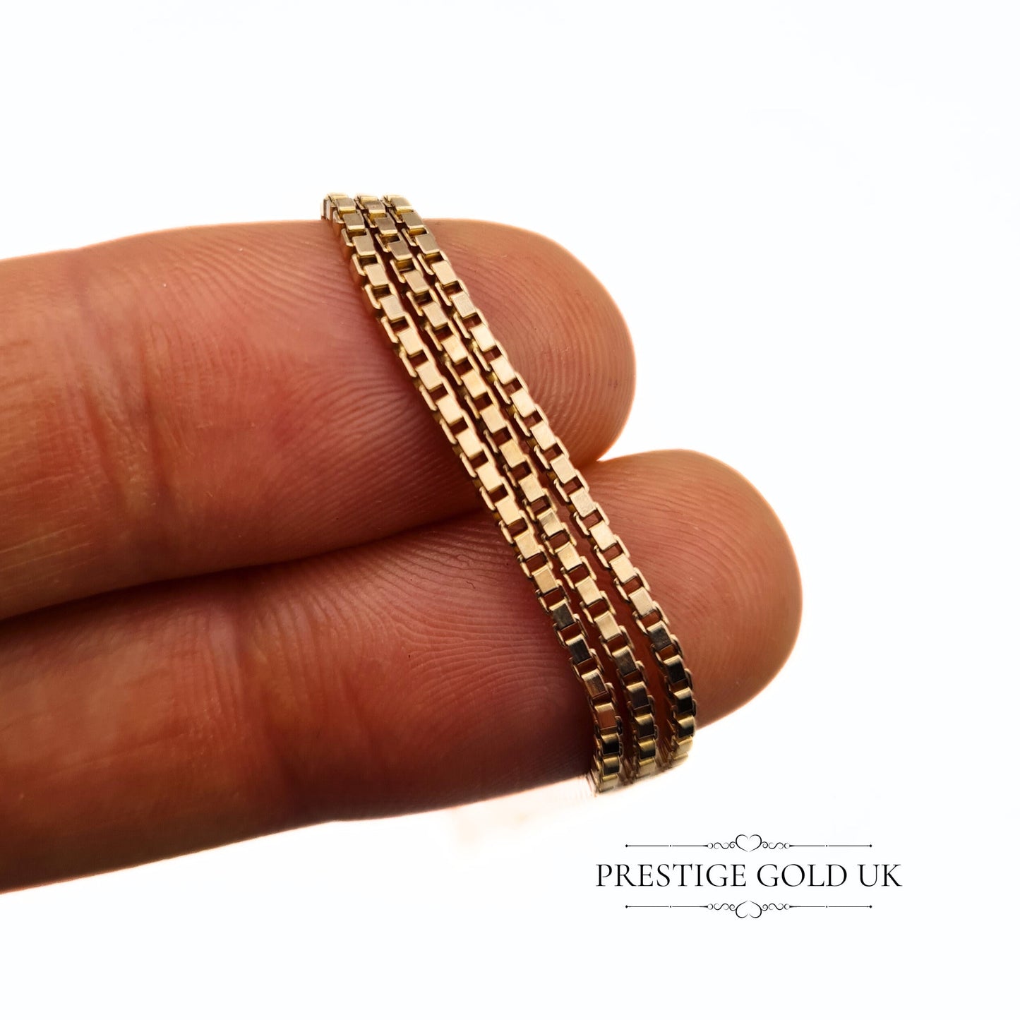 Vintage 9ct Rose Gold Box Chain Necklace - 24" / 61 cm