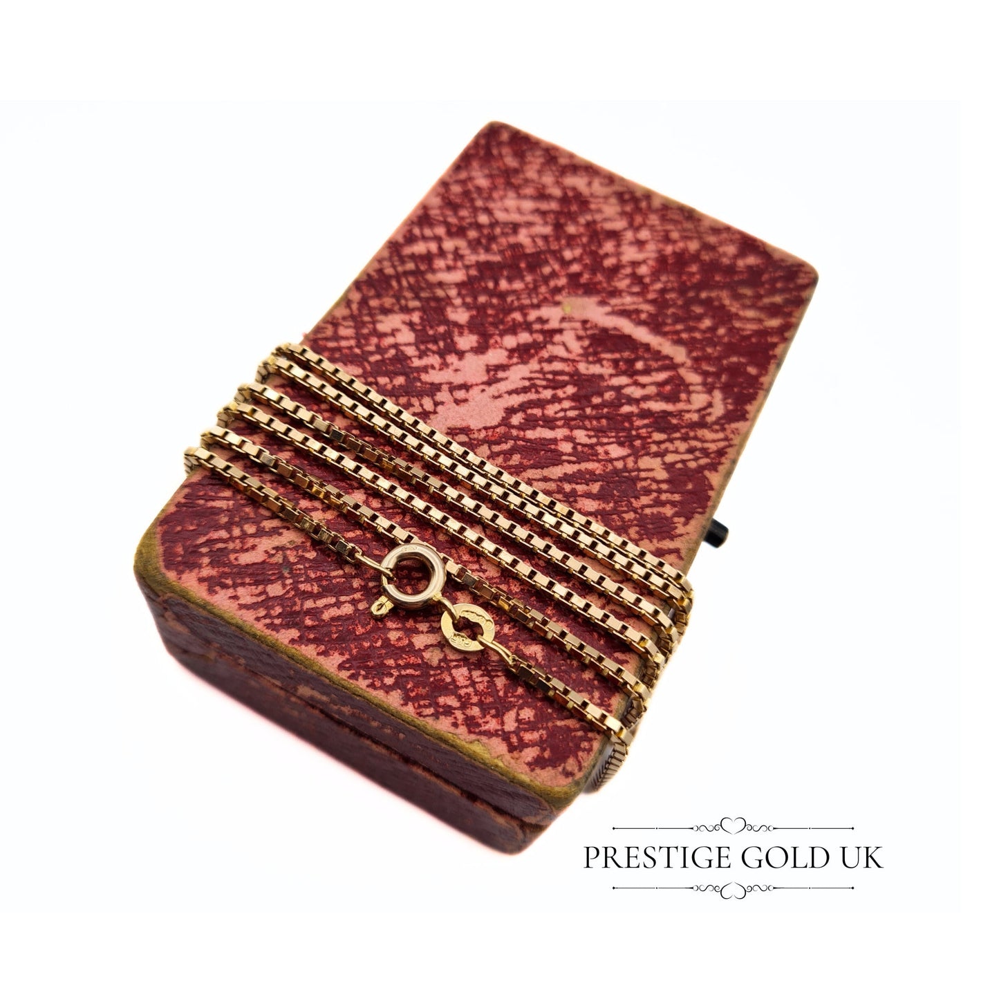 Vintage 9ct Rose Gold Box Chain Necklace - 24" / 61 cm