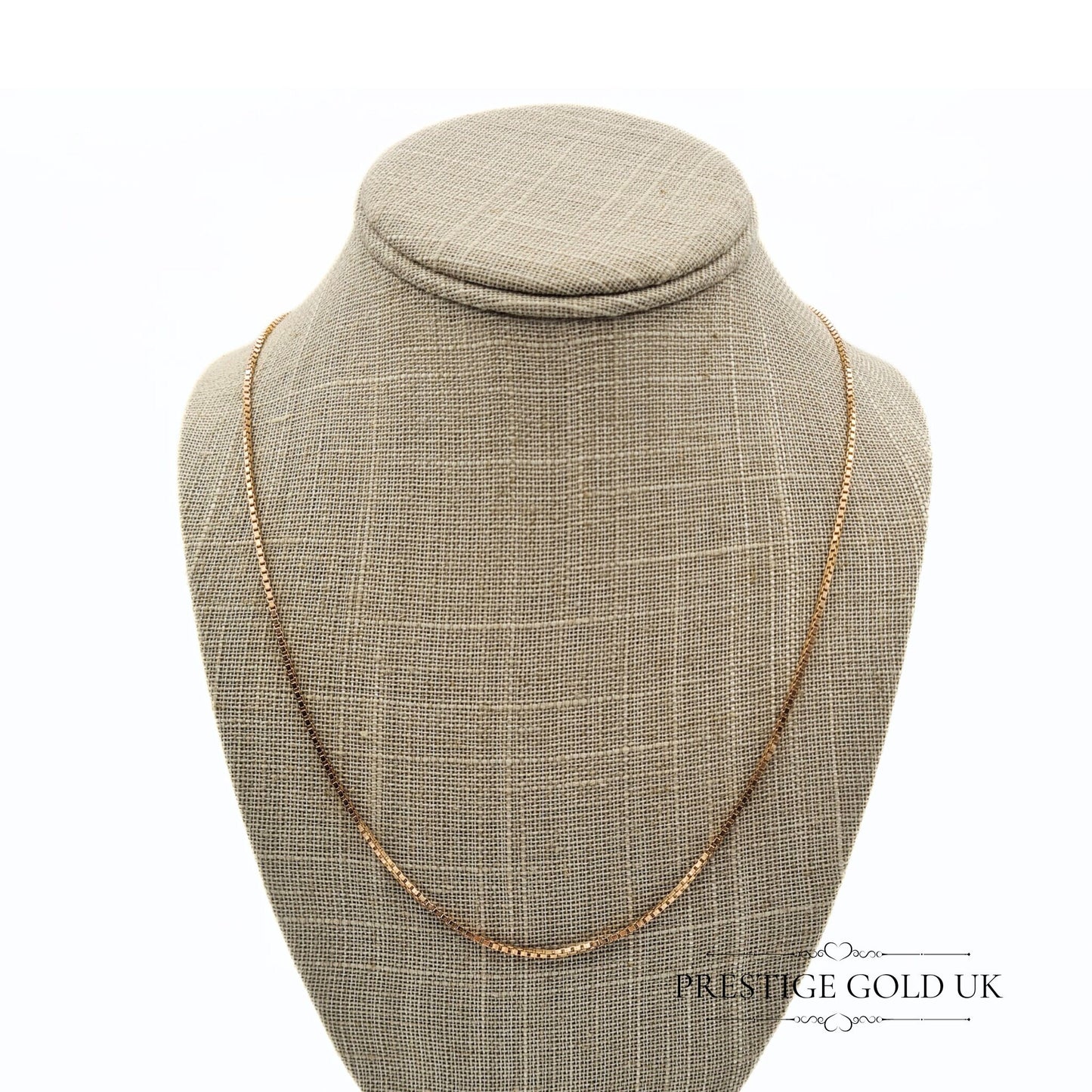Vintage 9ct Rose Gold Box Chain Necklace - 24" / 61 cm
