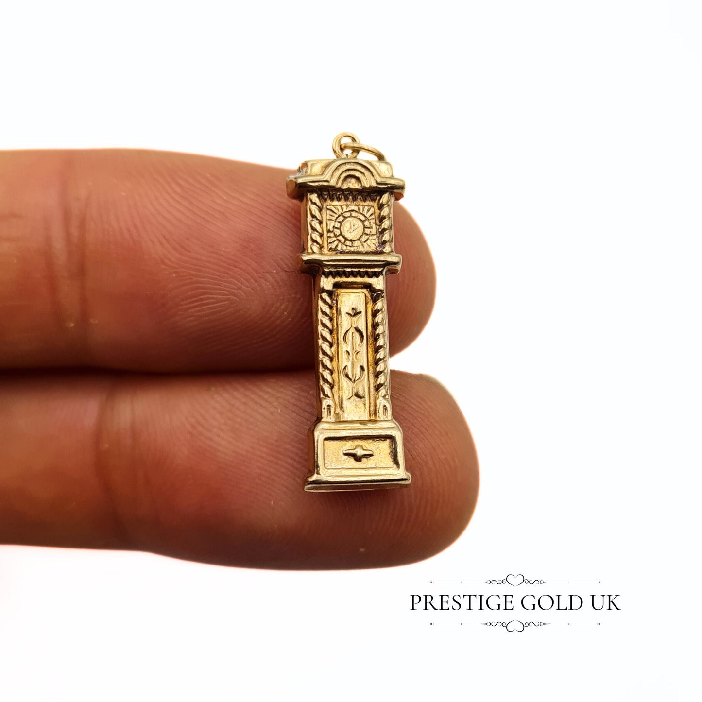 Vintage 9ct Gold Grandfather Clock Charm