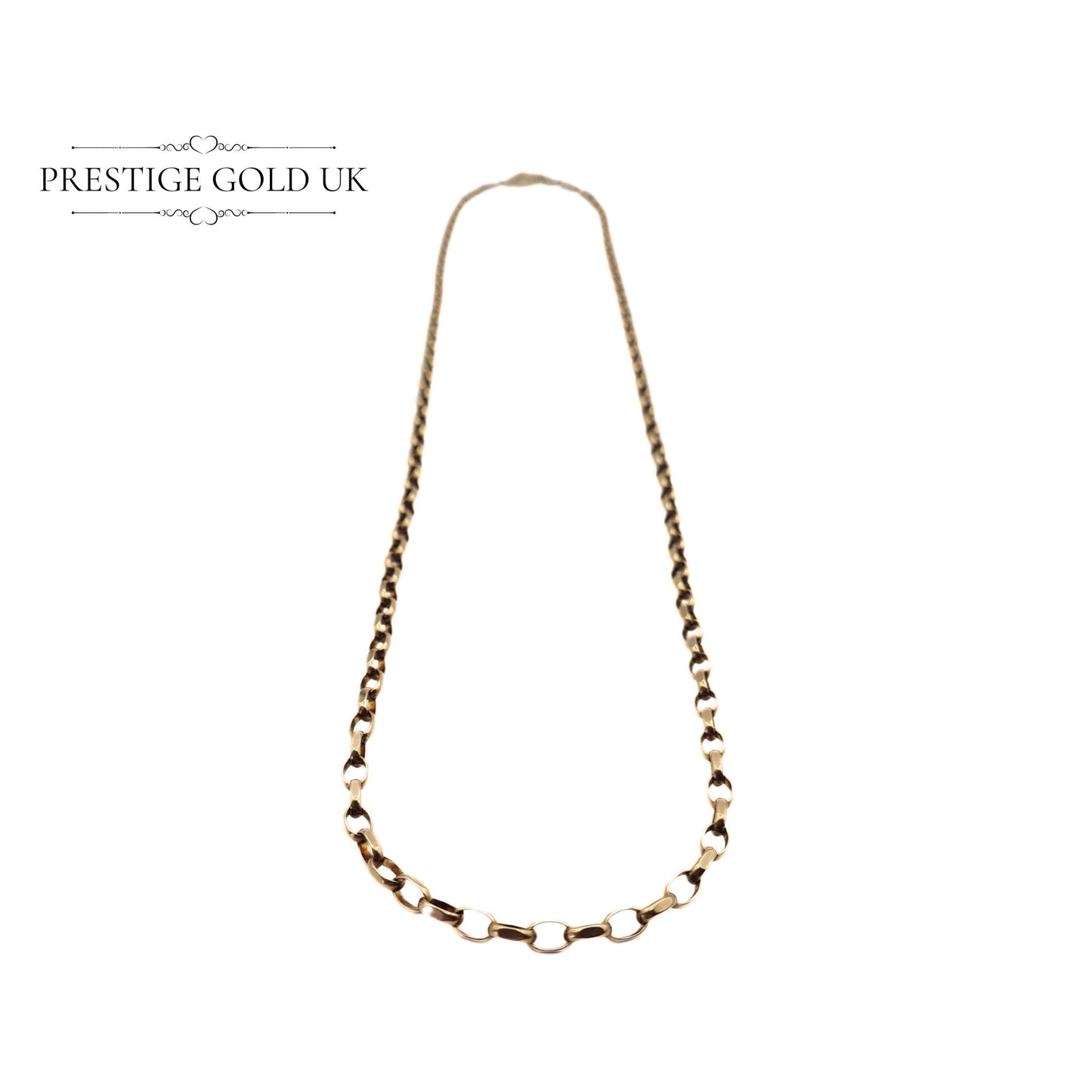Vintage 9ct Gold Long Rolo Chain Necklace - 25" / 58cm