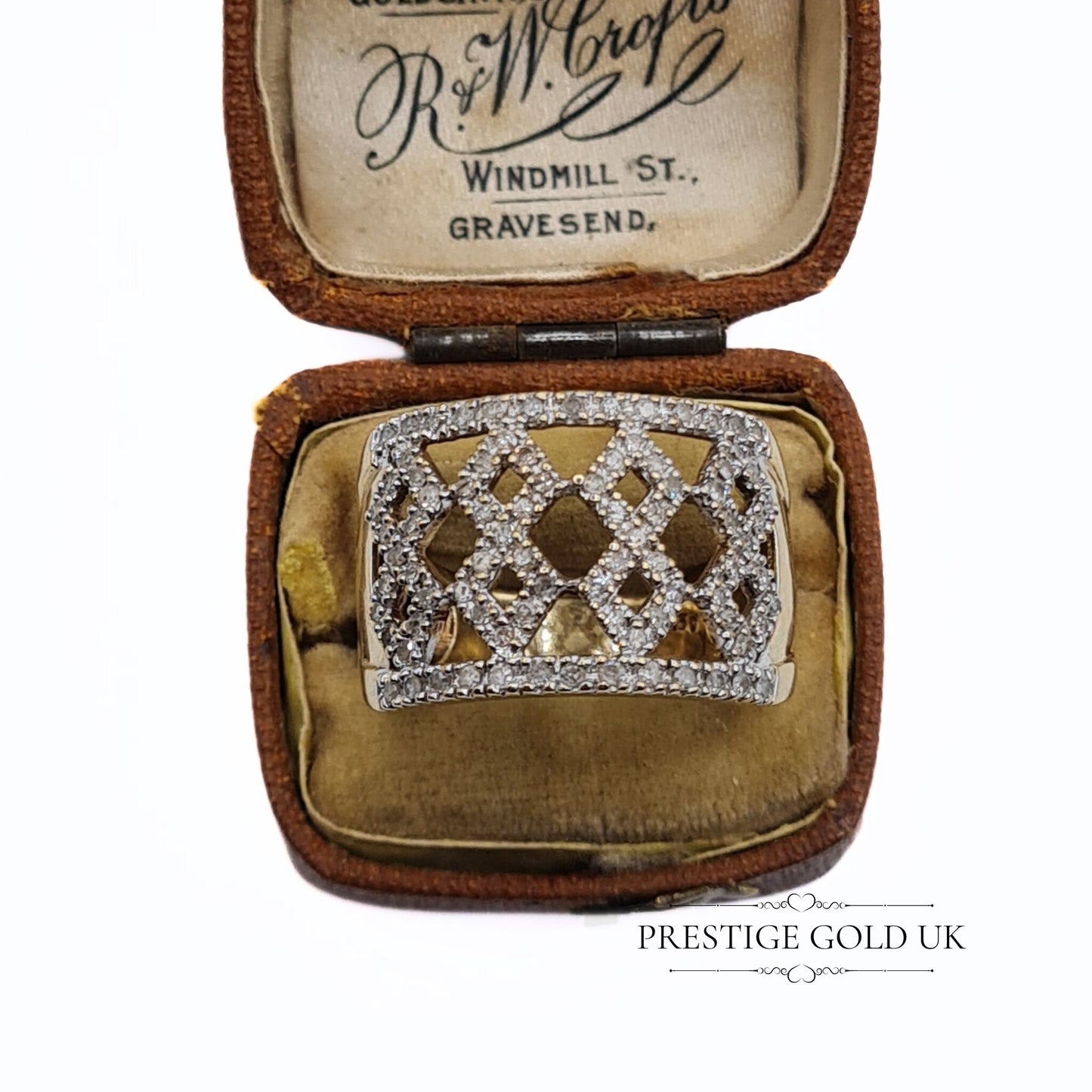Statement Pave Set 0.5ct Diamond Cluster in 9ct Gold - UK P, US 7 3/4, Euro 56