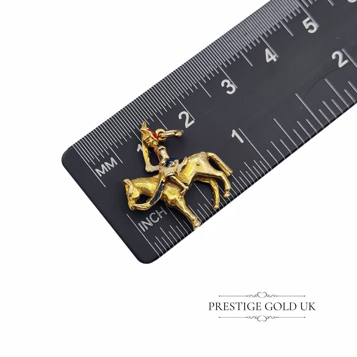 Vintage 9ct Solid Gold Napoleon on Horseback Charm