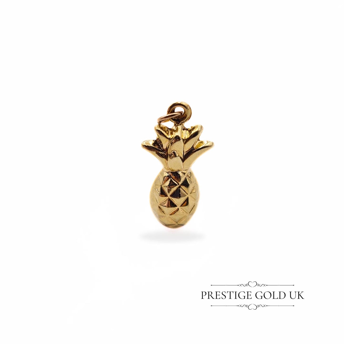 9ct Gold Tiny Pineapple Charm Pendant, Hollow