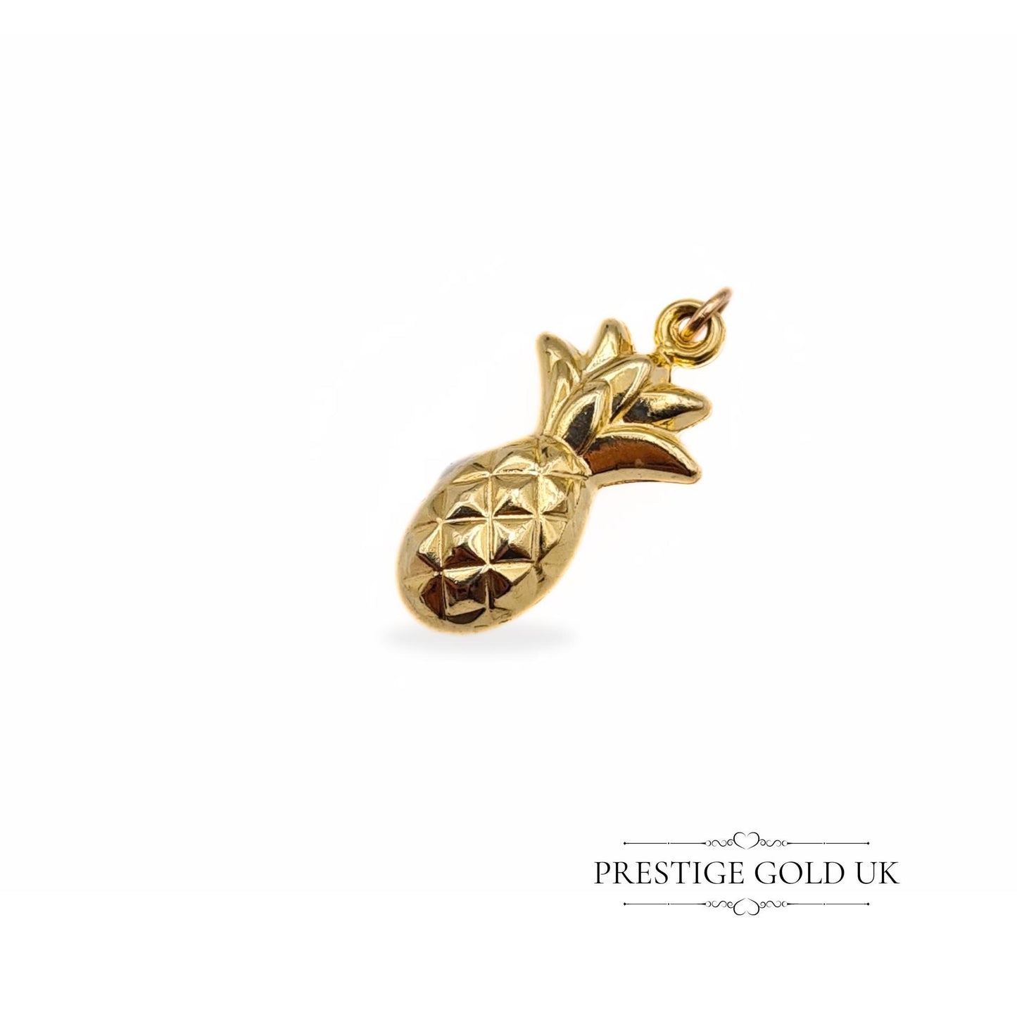 9ct Gold Tiny Pineapple Charm Pendant, Hollow