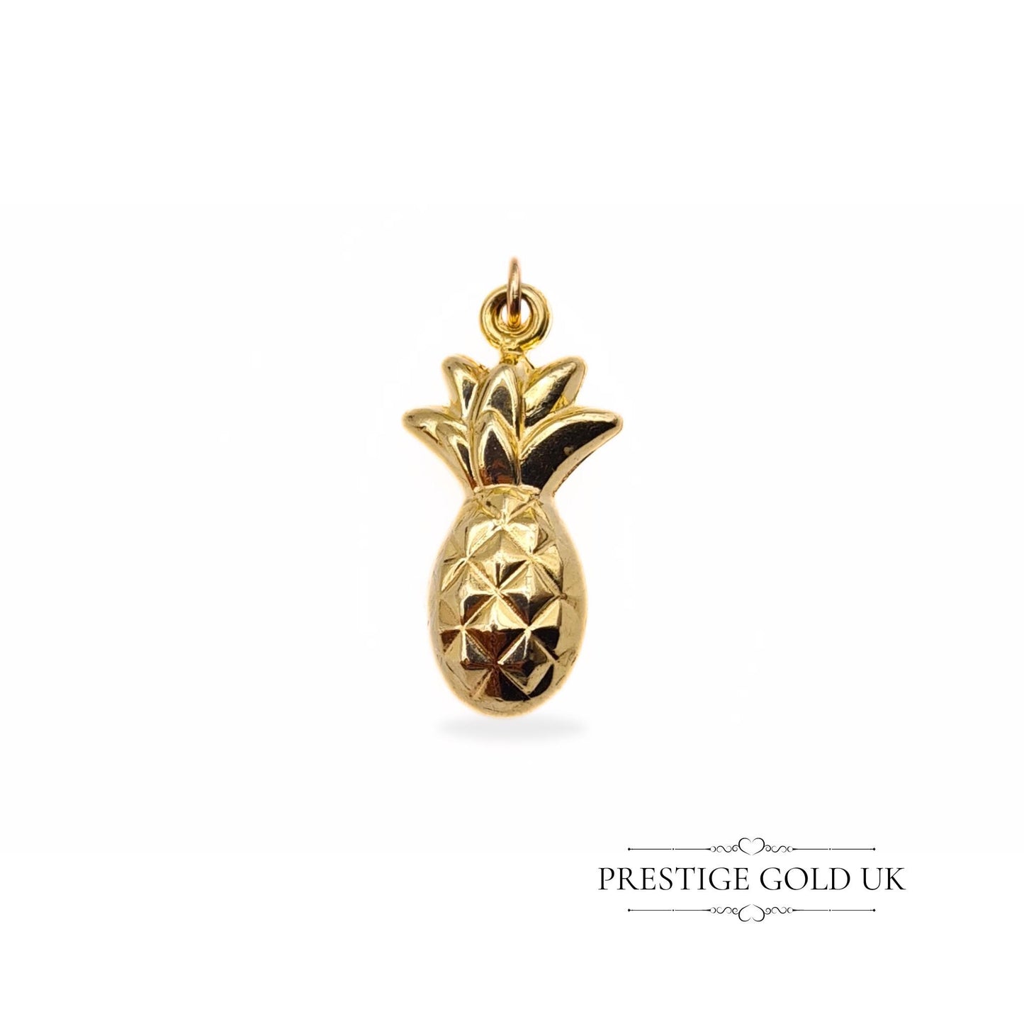 9ct Gold Tiny Pineapple Charm Pendant, Hollow