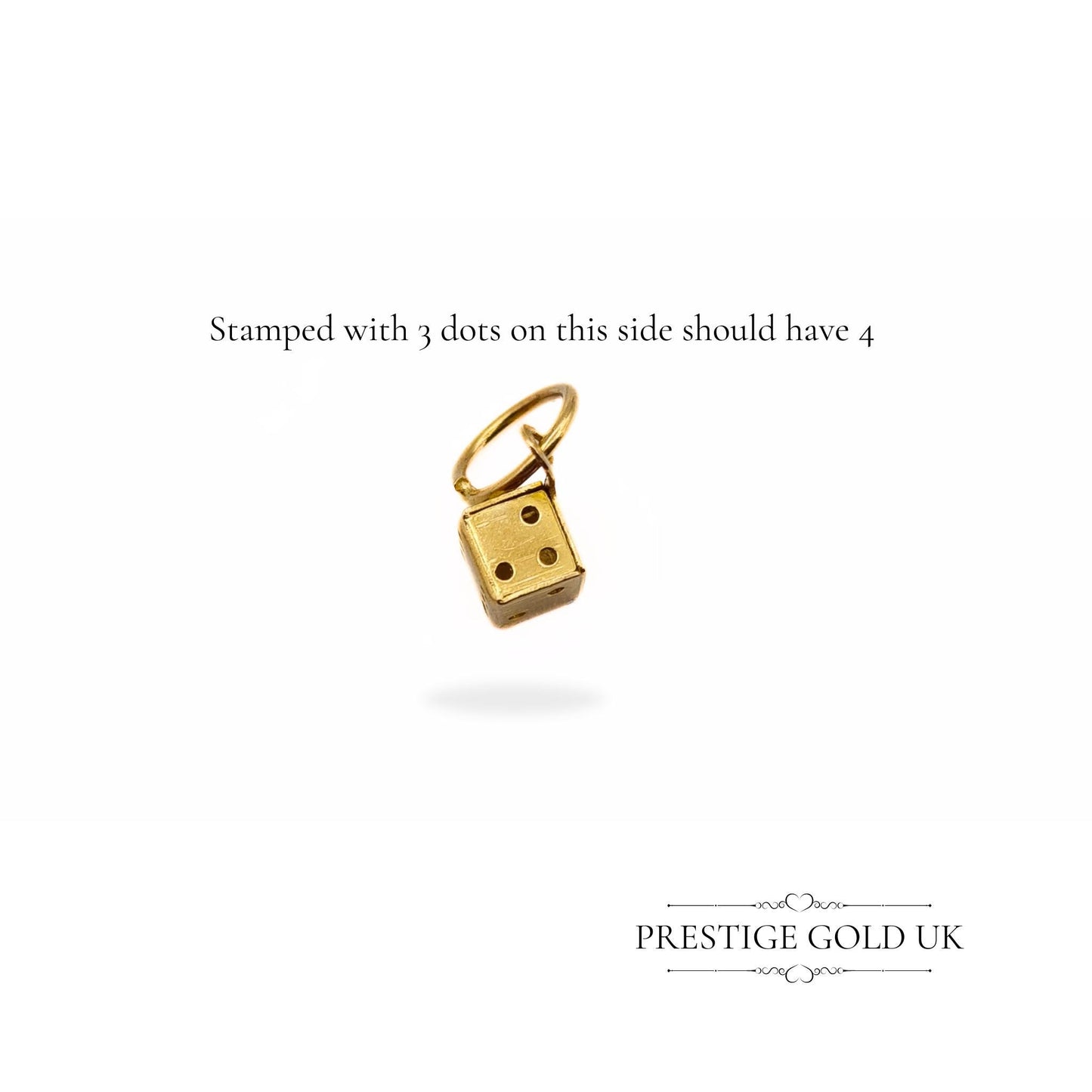 Tiny Vintage 9ct Gold Die Dice Charm