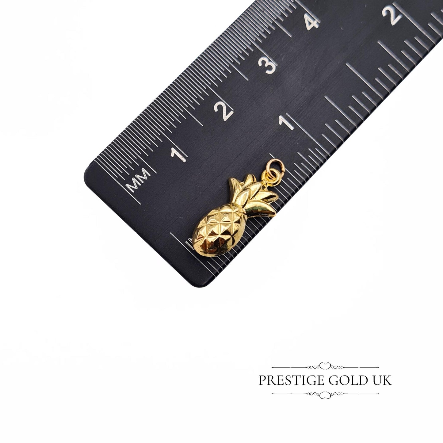 9ct Gold Tiny Pineapple Charm Pendant, Hollow