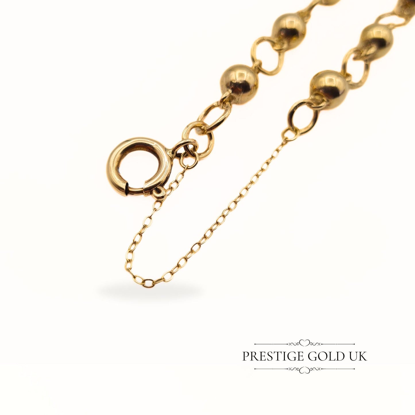 Ornate 9ct Hollow Gold Fancy Ball & Link Bracelet - 6 3/4 Inches (17 cm)