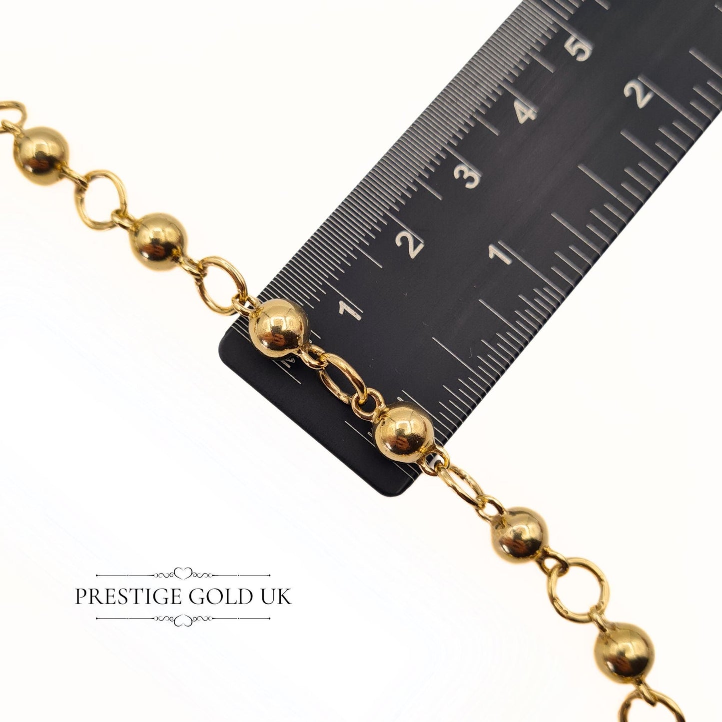 Ornate 9ct Hollow Gold Fancy Ball & Link Bracelet - 6 3/4 Inches (17 cm)