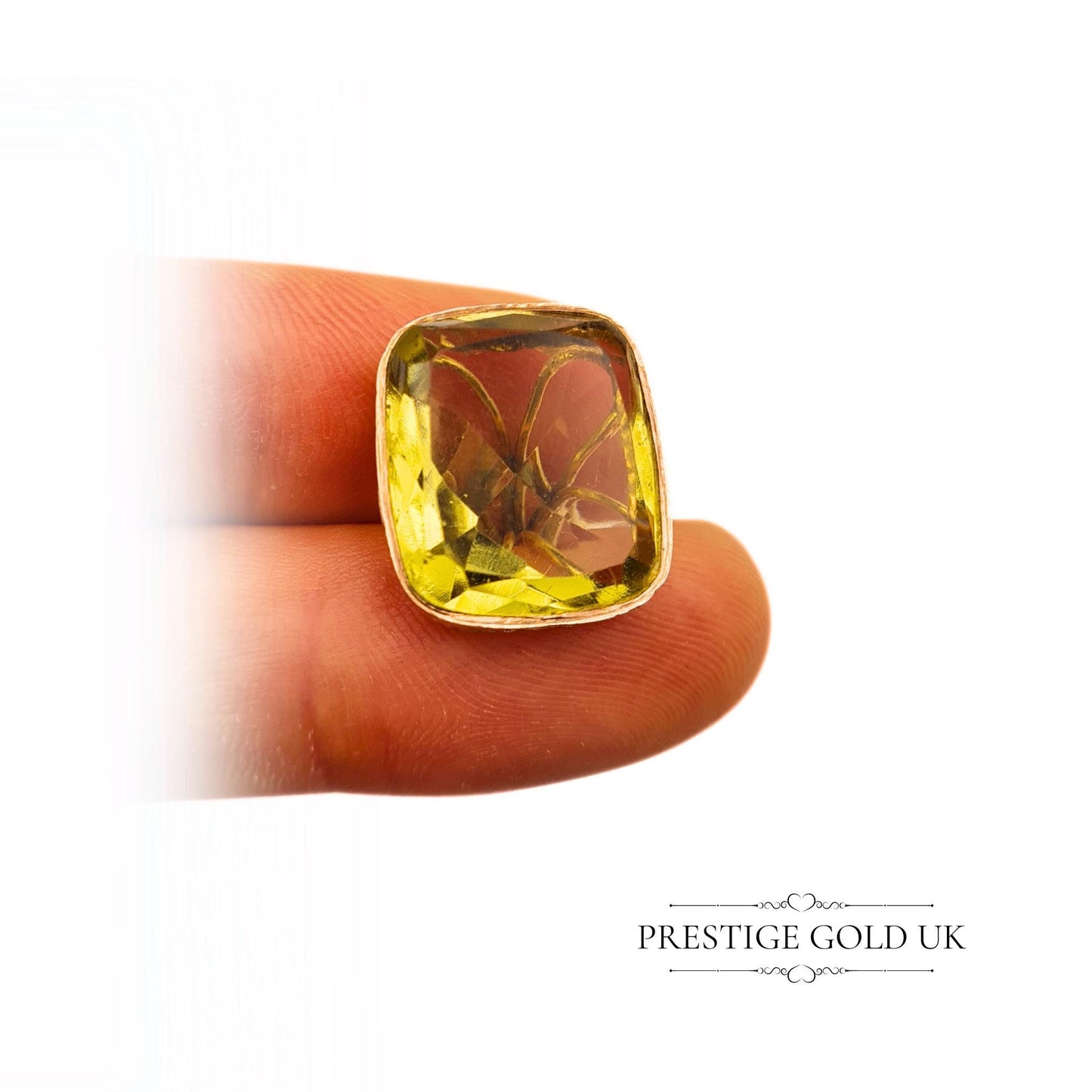 Antique 9ct Gold & Lemon Yellow Quartz Georgian Fob