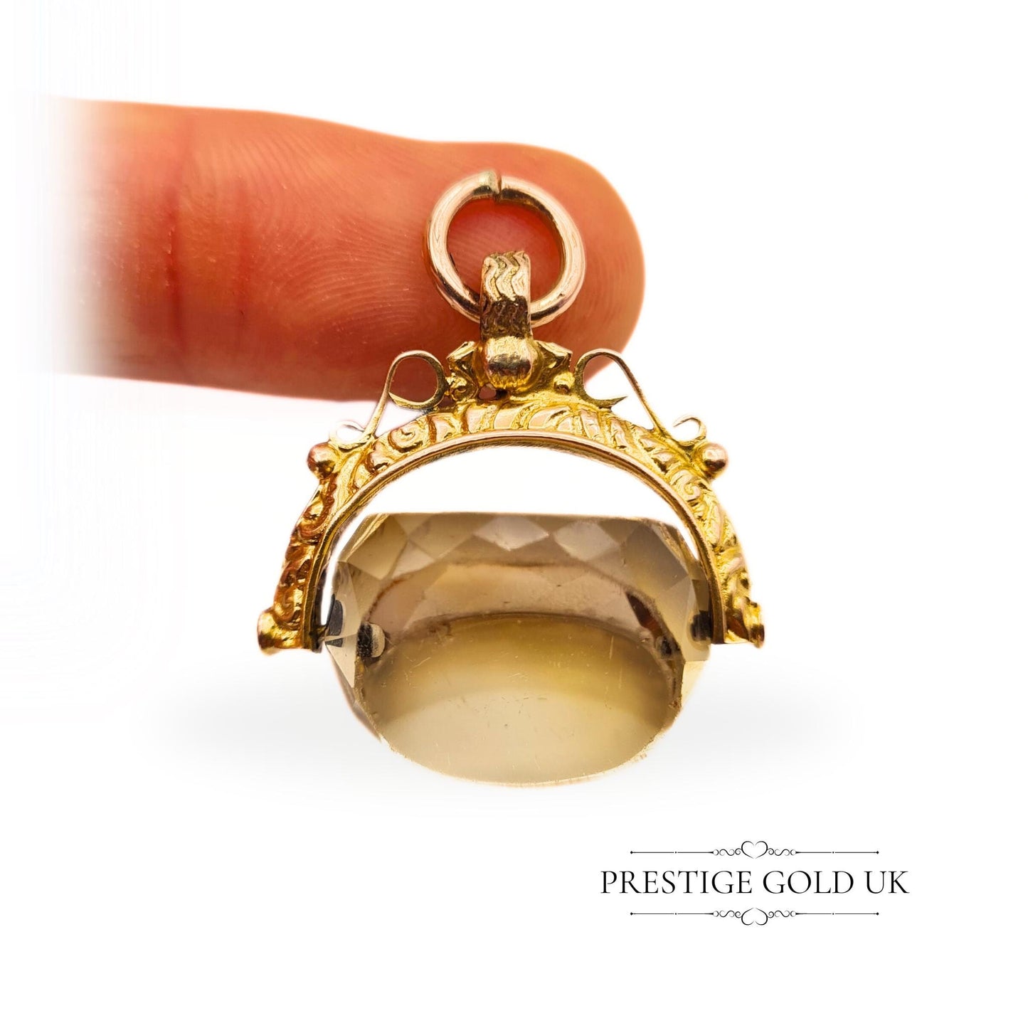 Clearance Item: 9ct Gold Antique Quartz Rotating Fob - Read Description