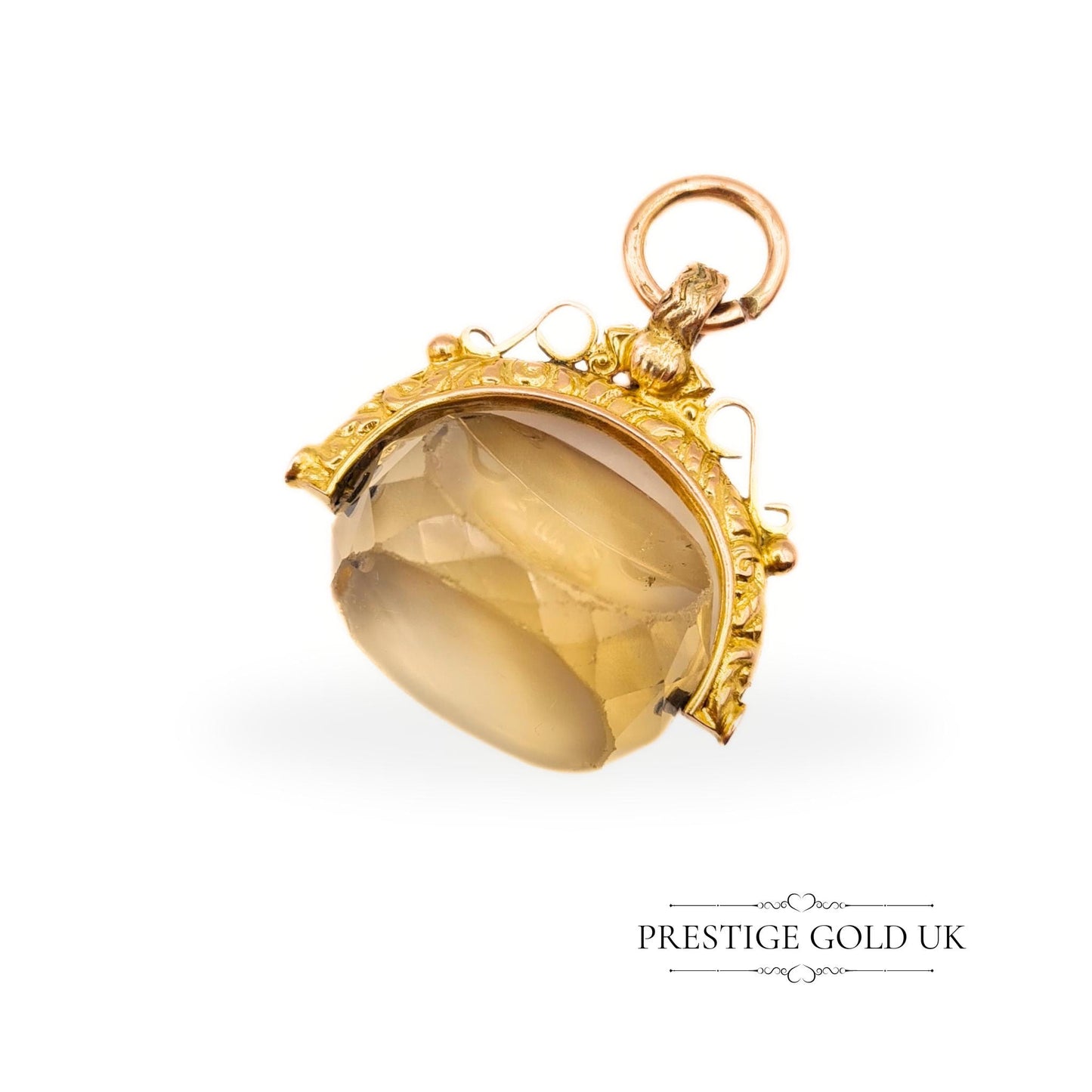 Clearance Item: 9ct Gold Antique Quartz Rotating Fob - Read Description