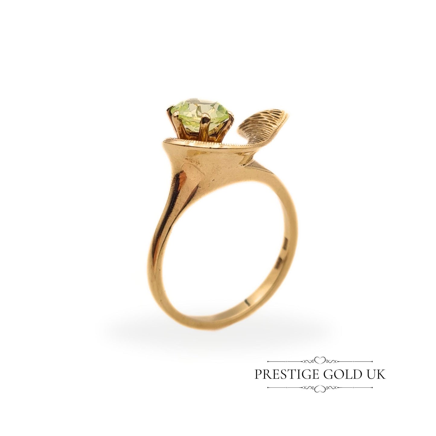 Vintage 9ct Gold & Lemon Quartz Gemstone Ring - Size UK N, US 6 3/4, Euro 53.5
