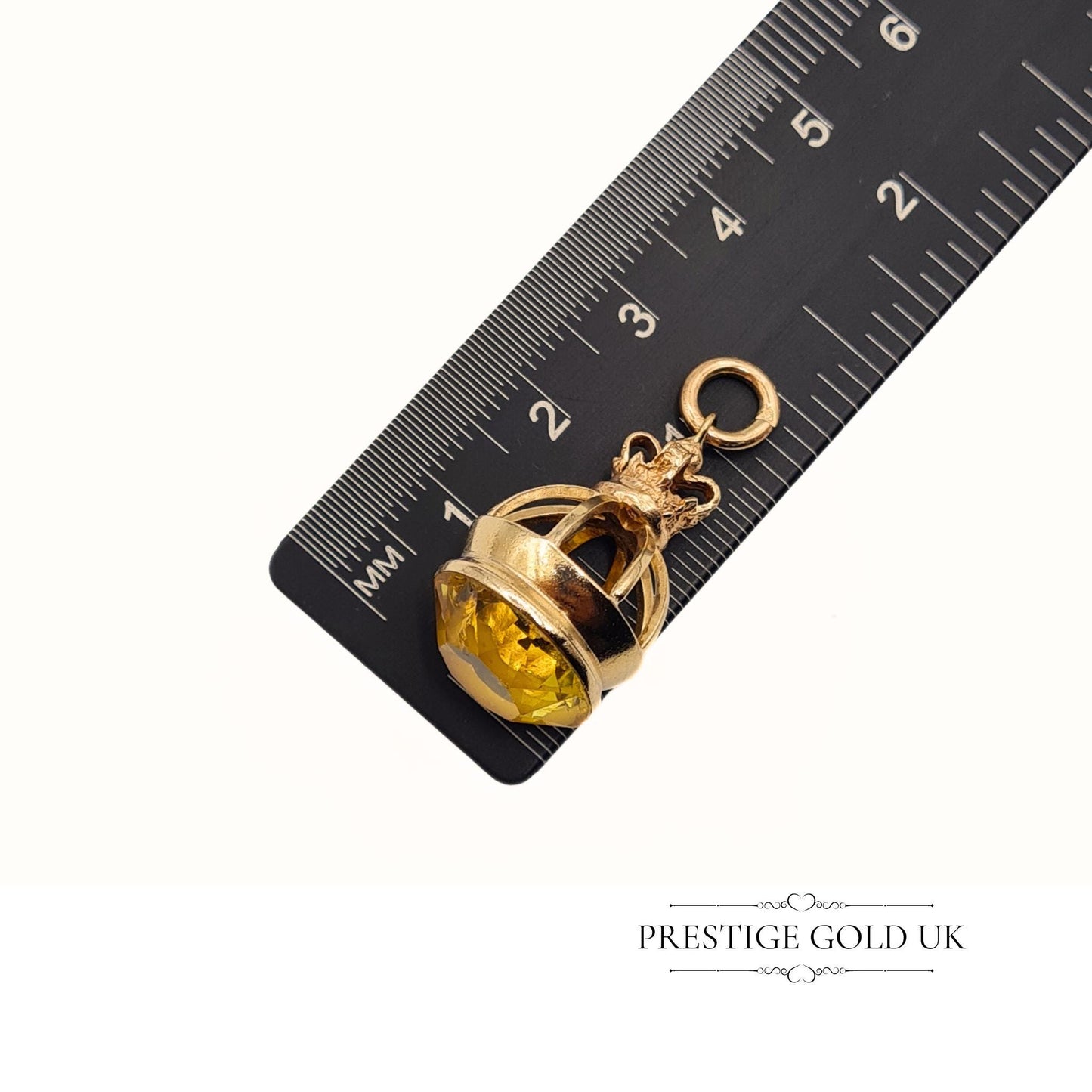 Clearance Item: 9ct Gold Citrine Crown Pendant