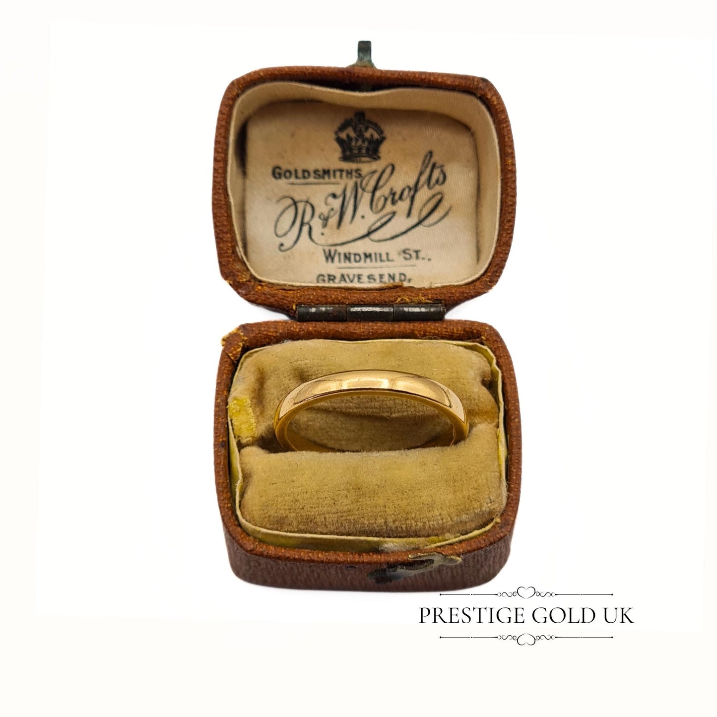 Vintage 1940's Heavy 22ct Gold Wedding Ring - 2 mm Wide - UK M, US 6 1/2