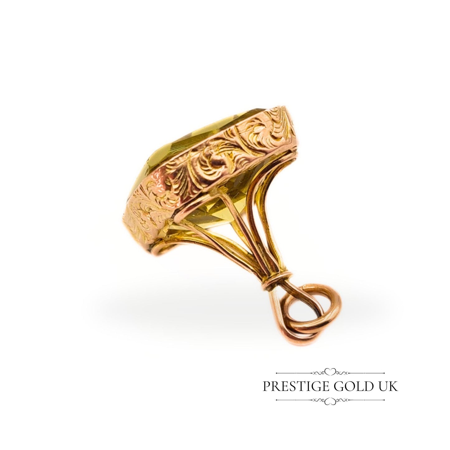 Antique 9ct Gold & Lemon Yellow Quartz Georgian Fob