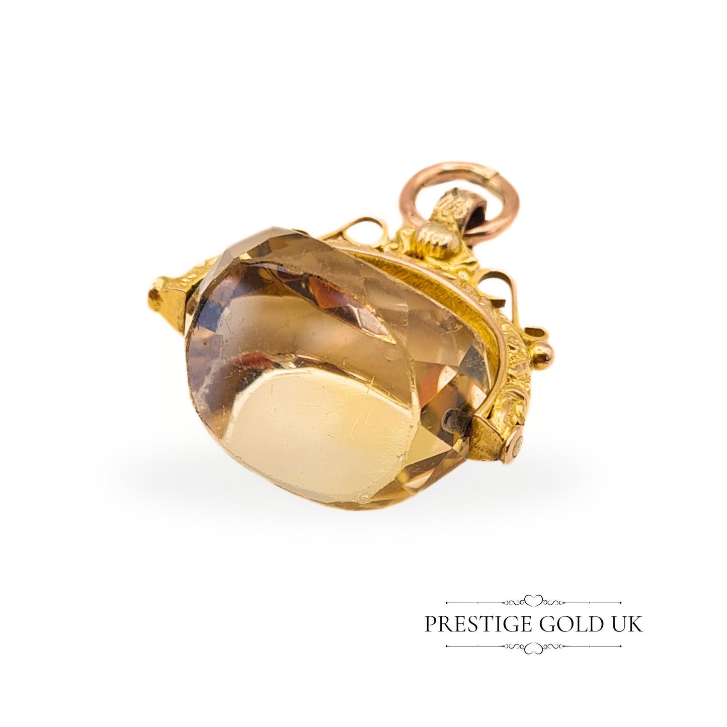 Clearance Item: 9ct Gold Antique Quartz Rotating Fob - Read Description